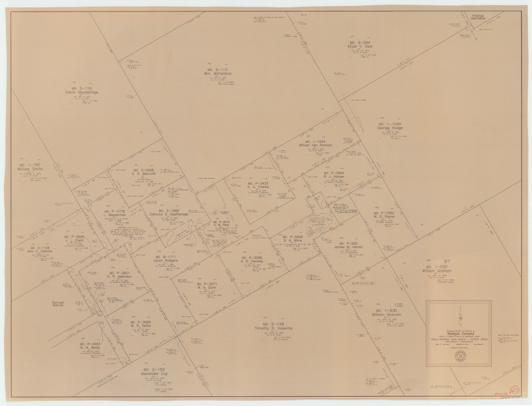 67459, Bosque County Working Sketch 25, General Map Collection