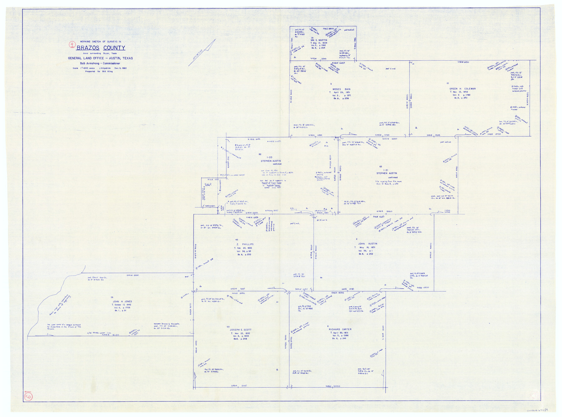 67484, Brazos County Working Sketch 9, General Map Collection