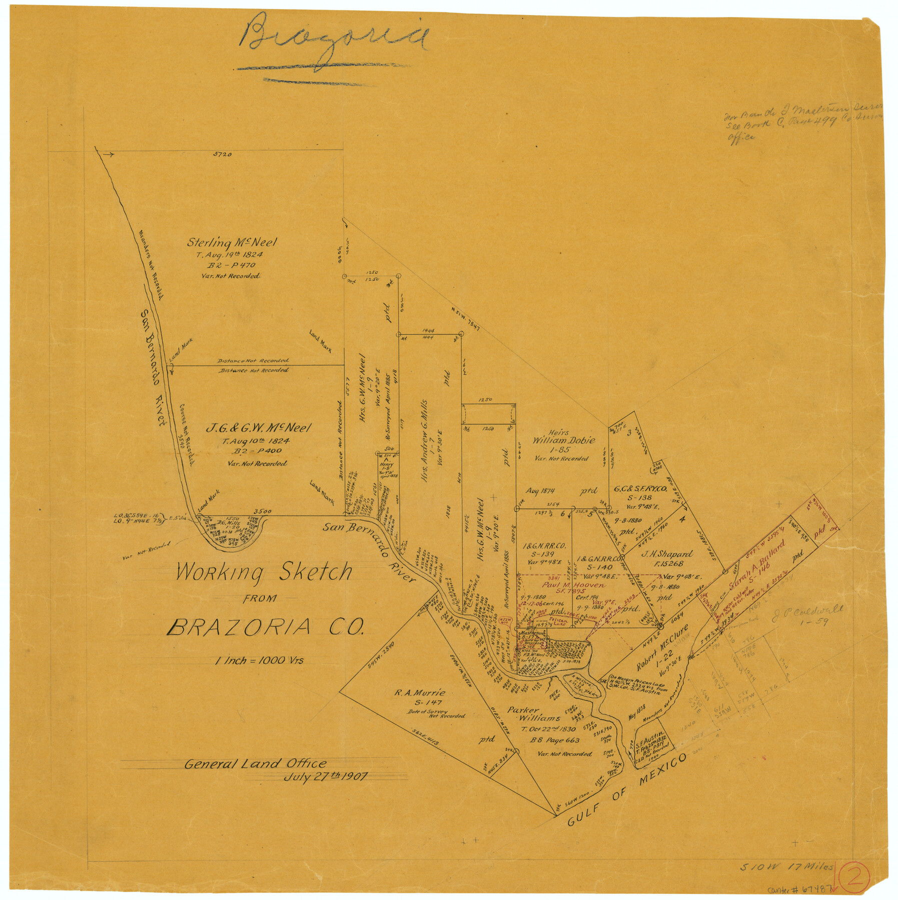 67487, Brazoria County Working Sketch 2, General Map Collection