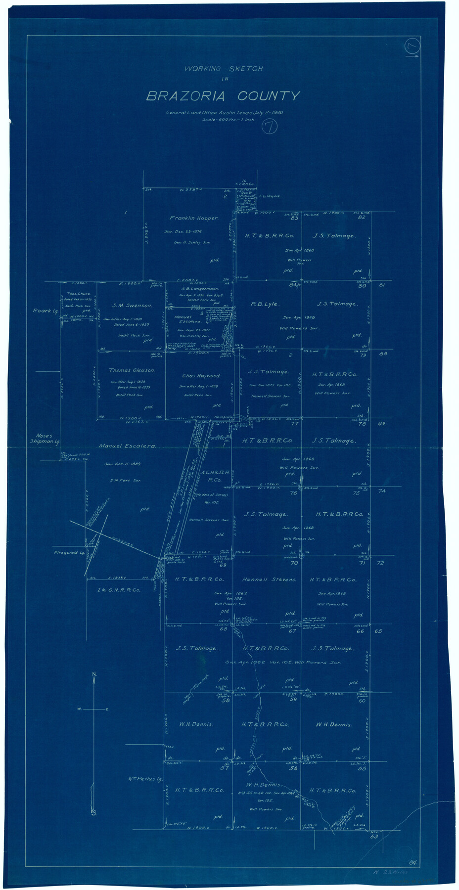 67492, Brazoria County Working Sketch 7, General Map Collection