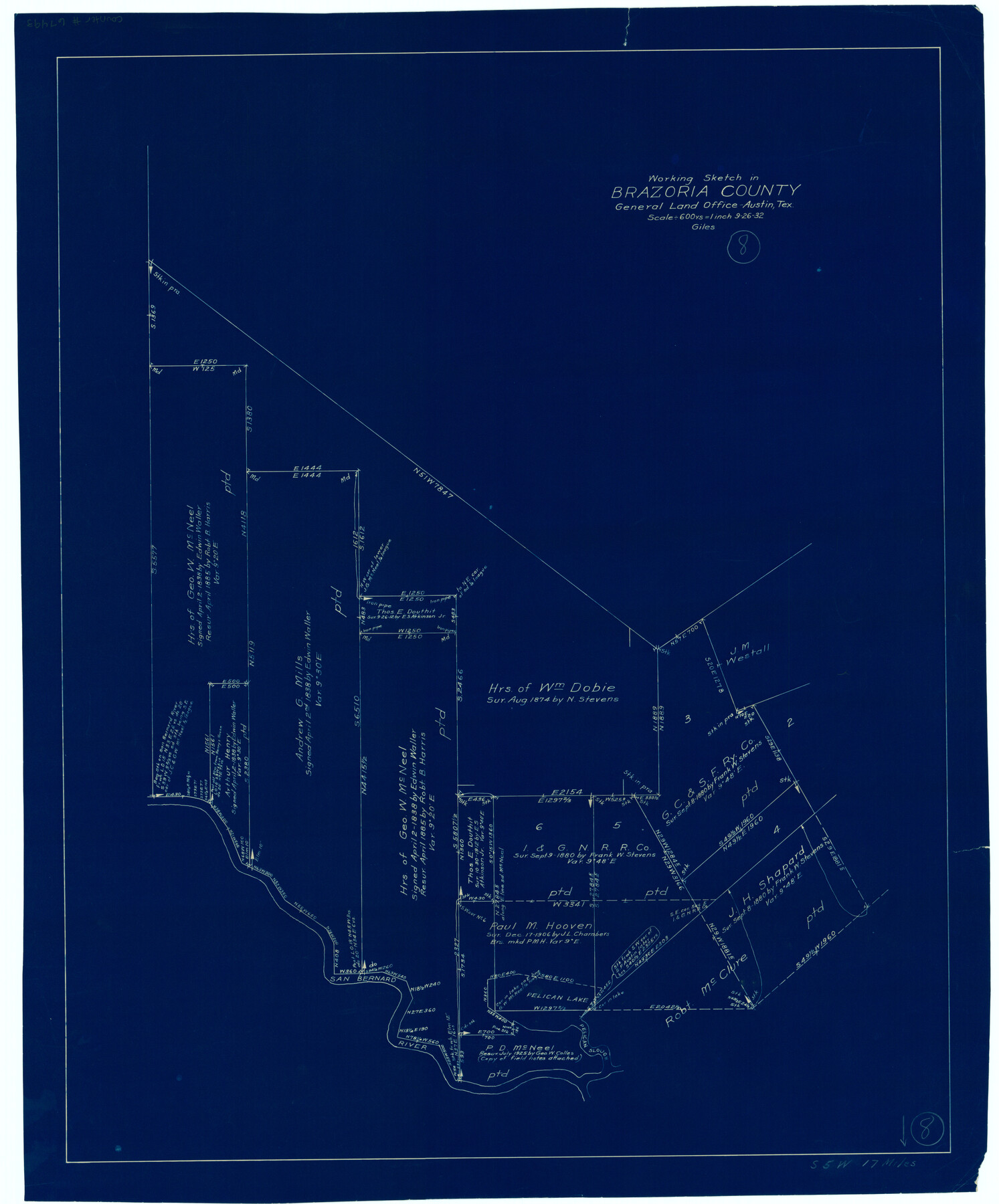 67493, Brazoria County Working Sketch 8, General Map Collection