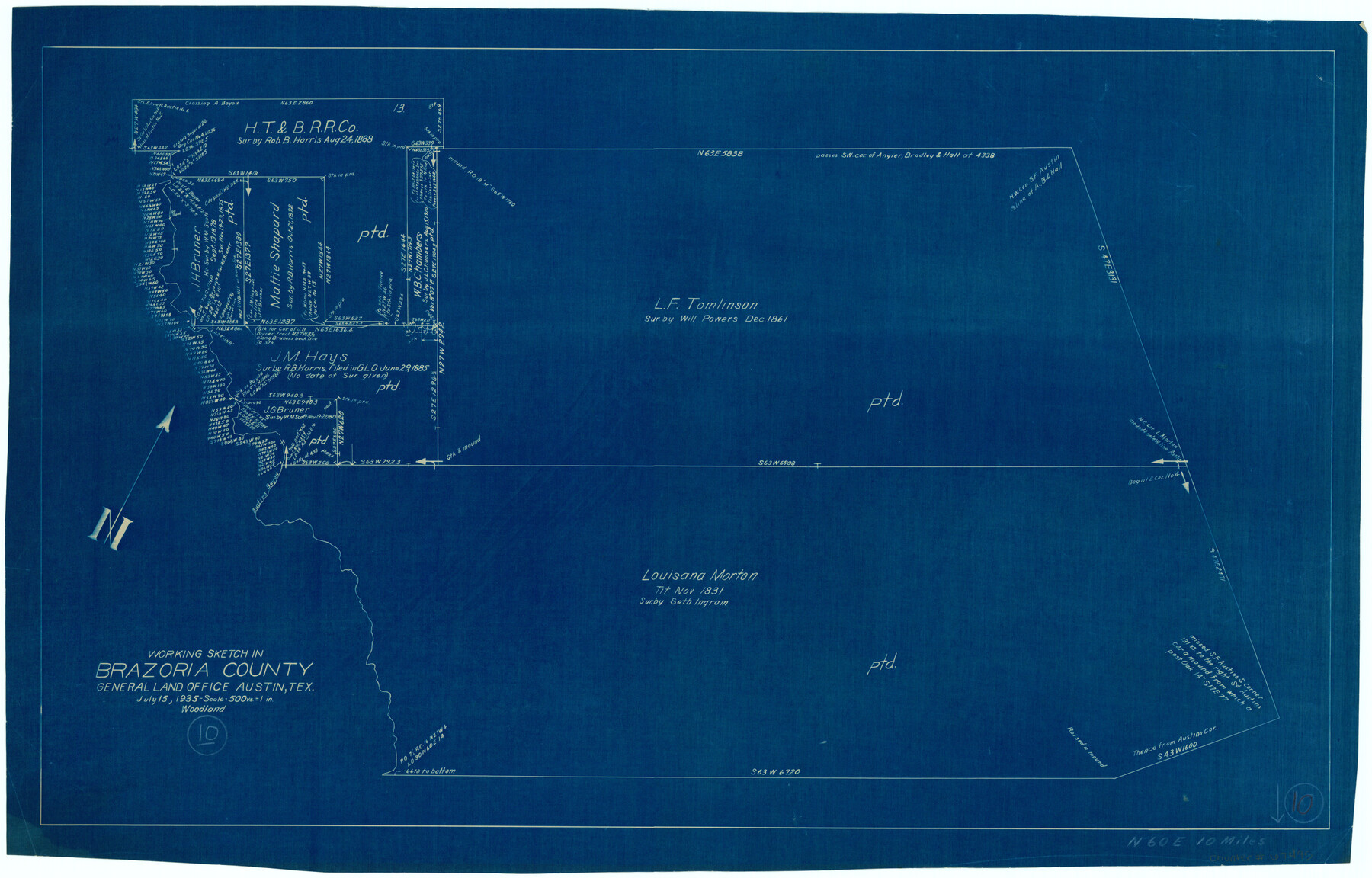 67495, Brazoria County Working Sketch 10, General Map Collection