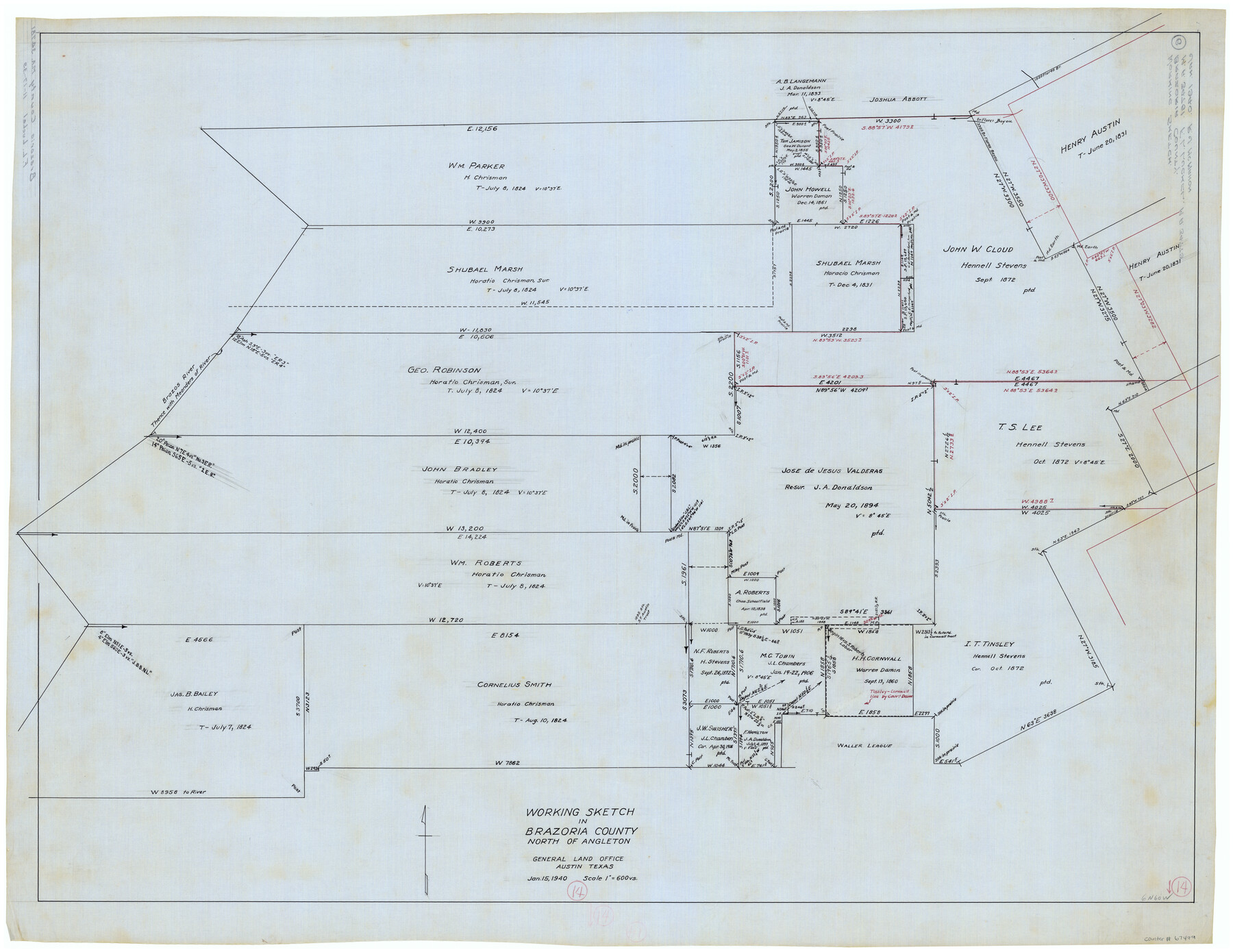 67499, Brazoria County Working Sketch 14, General Map Collection