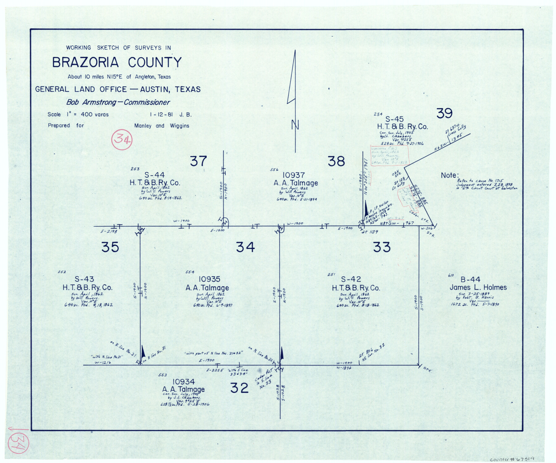 67519, Brazoria County Working Sketch 34, General Map Collection