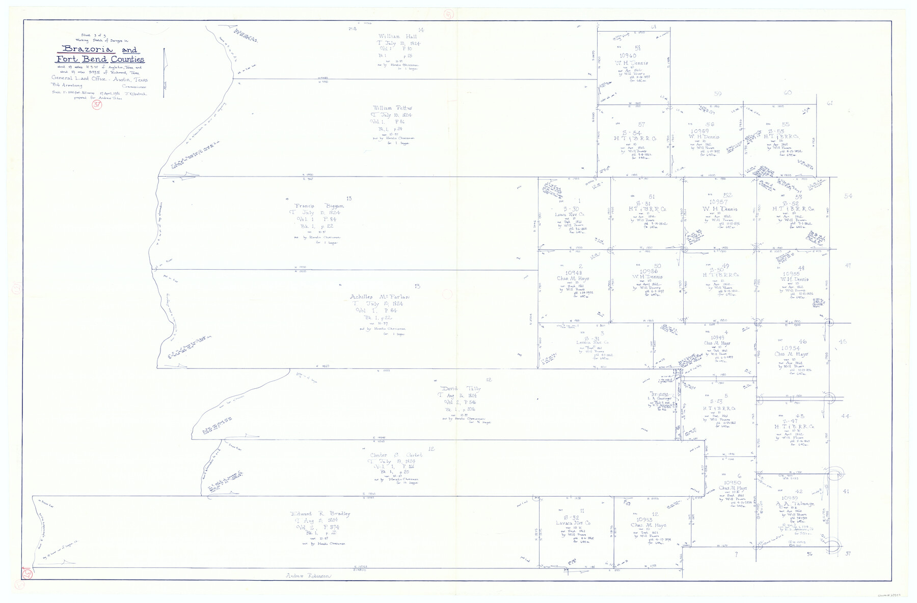 67522, Brazoria County Working Sketch 37, General Map Collection