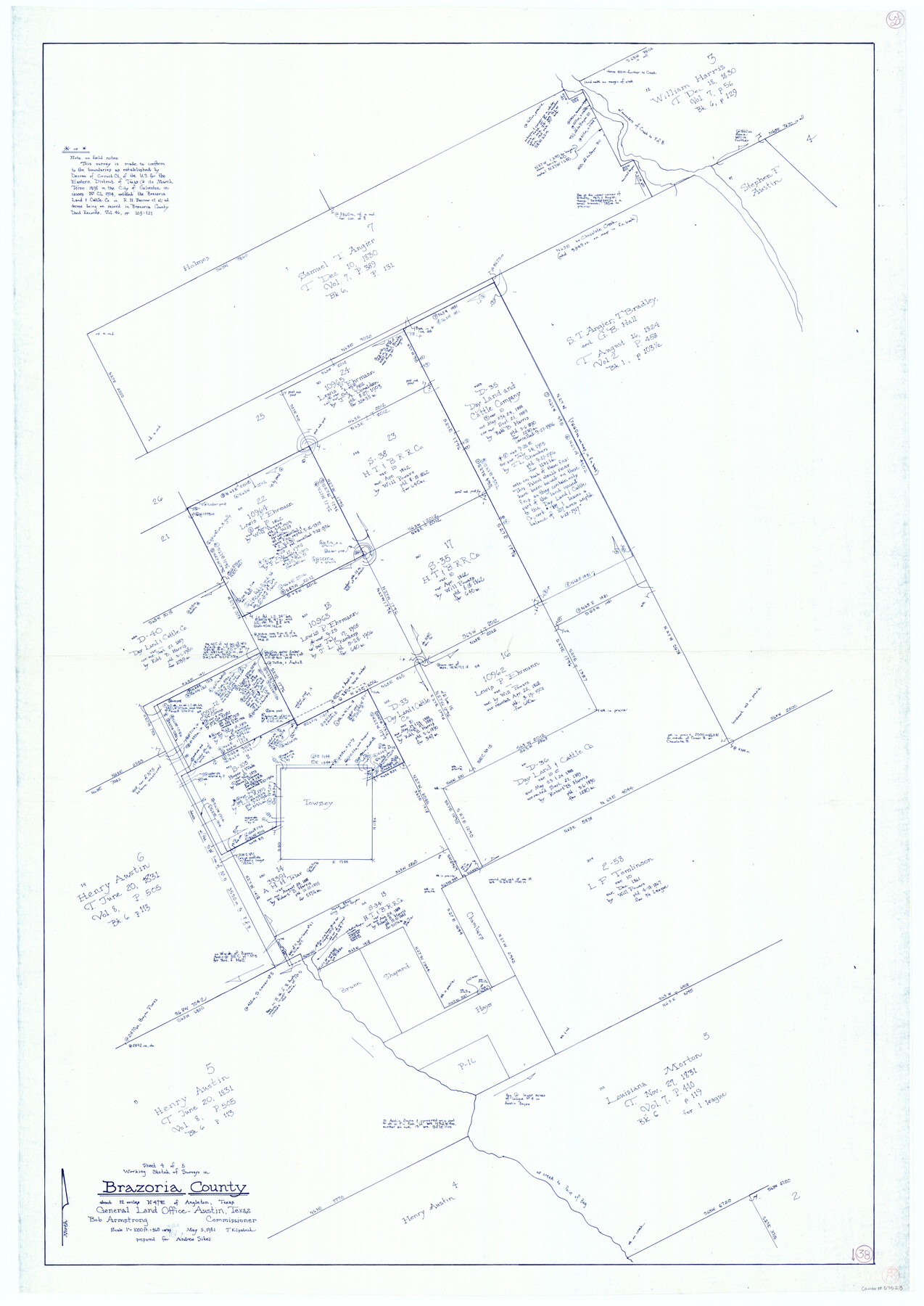 67523, Brazoria County Working Sketch 38, General Map Collection