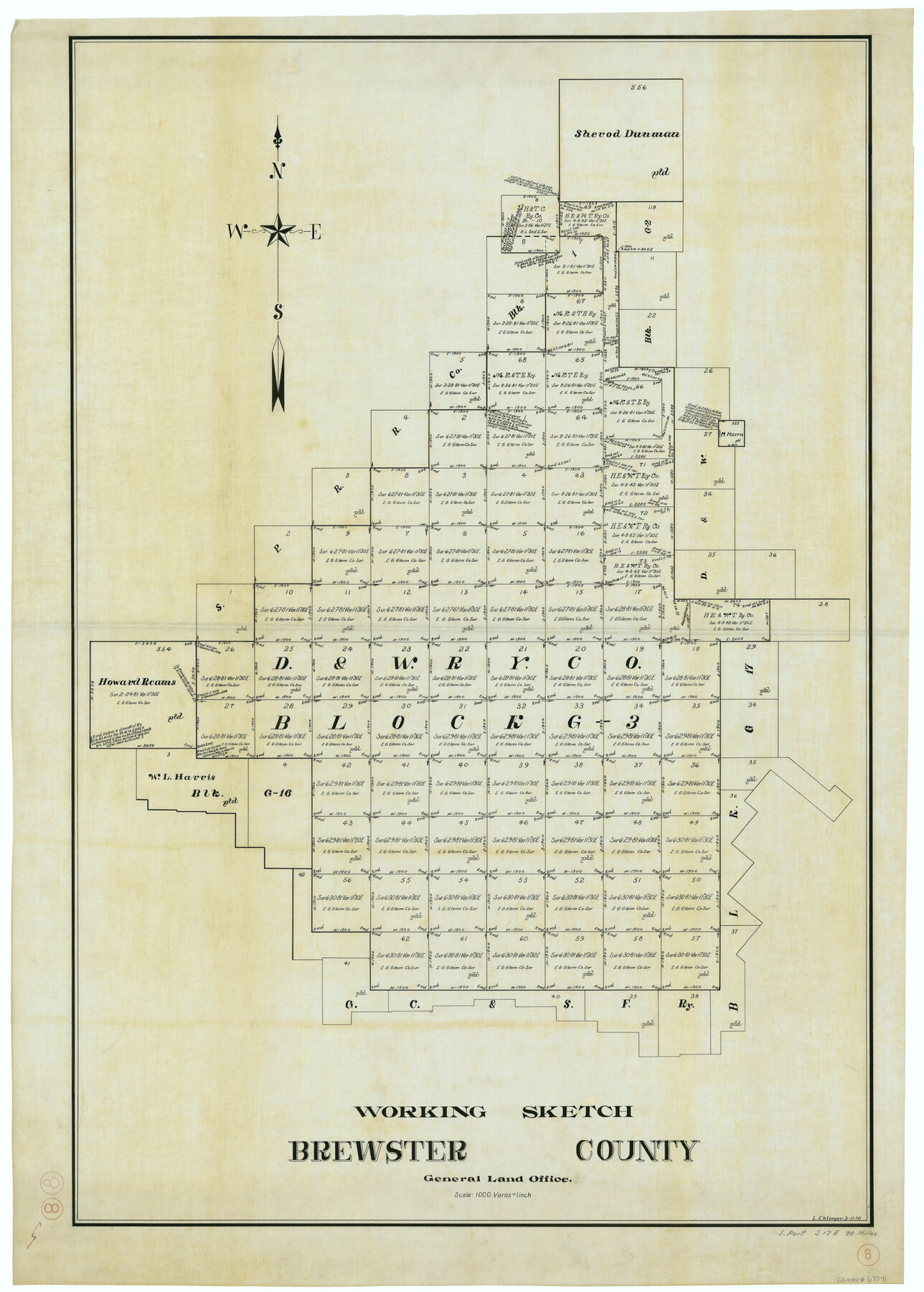 67541, Brewster County Working Sketch 8, General Map Collection