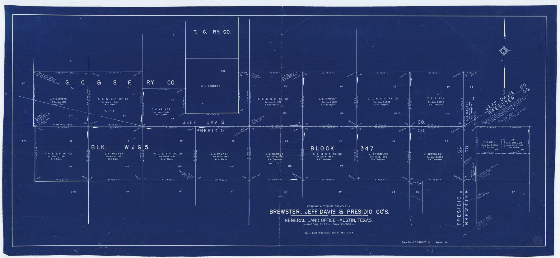 67549, Brewster County Working Sketch 15a, General Map Collection