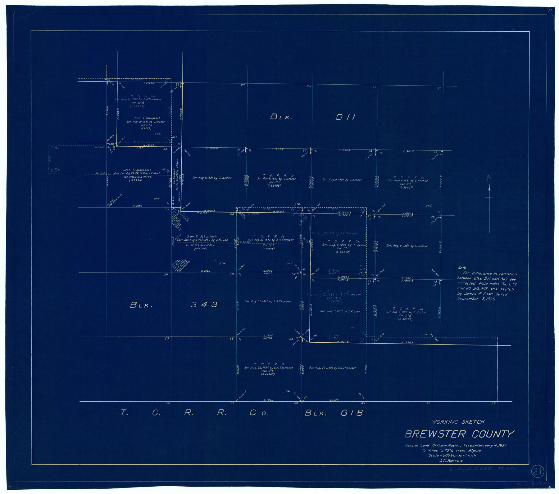 67555, Brewster County Working Sketch 21, General Map Collection