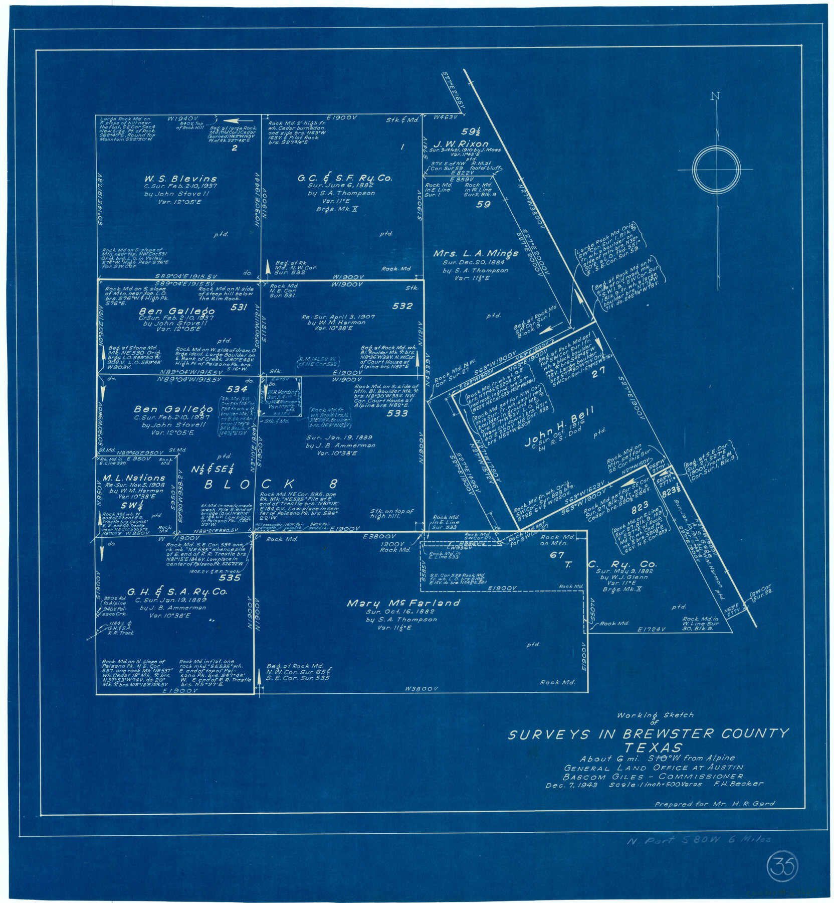 67569, Brewster County Working Sketch 35, General Map Collection