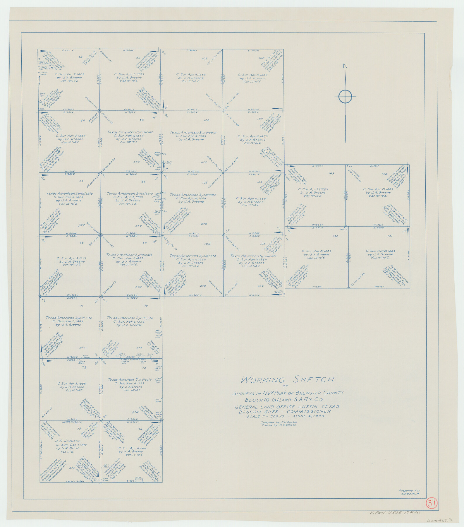 67571, Brewster County Working Sketch 37, General Map Collection