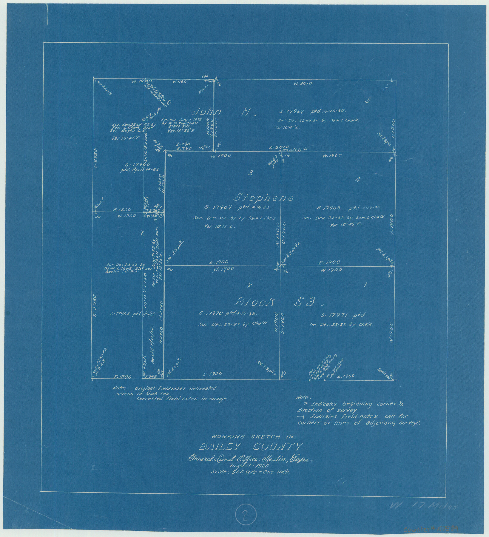 67589, Bailey County Working Sketch 2, General Map Collection