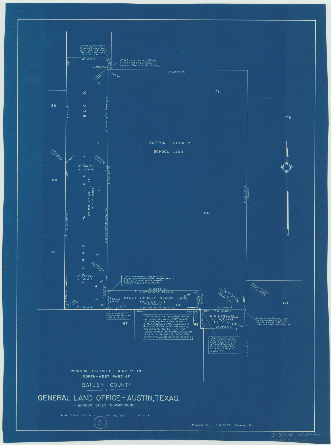 67592, Bailey County Working Sketch 5, General Map Collection