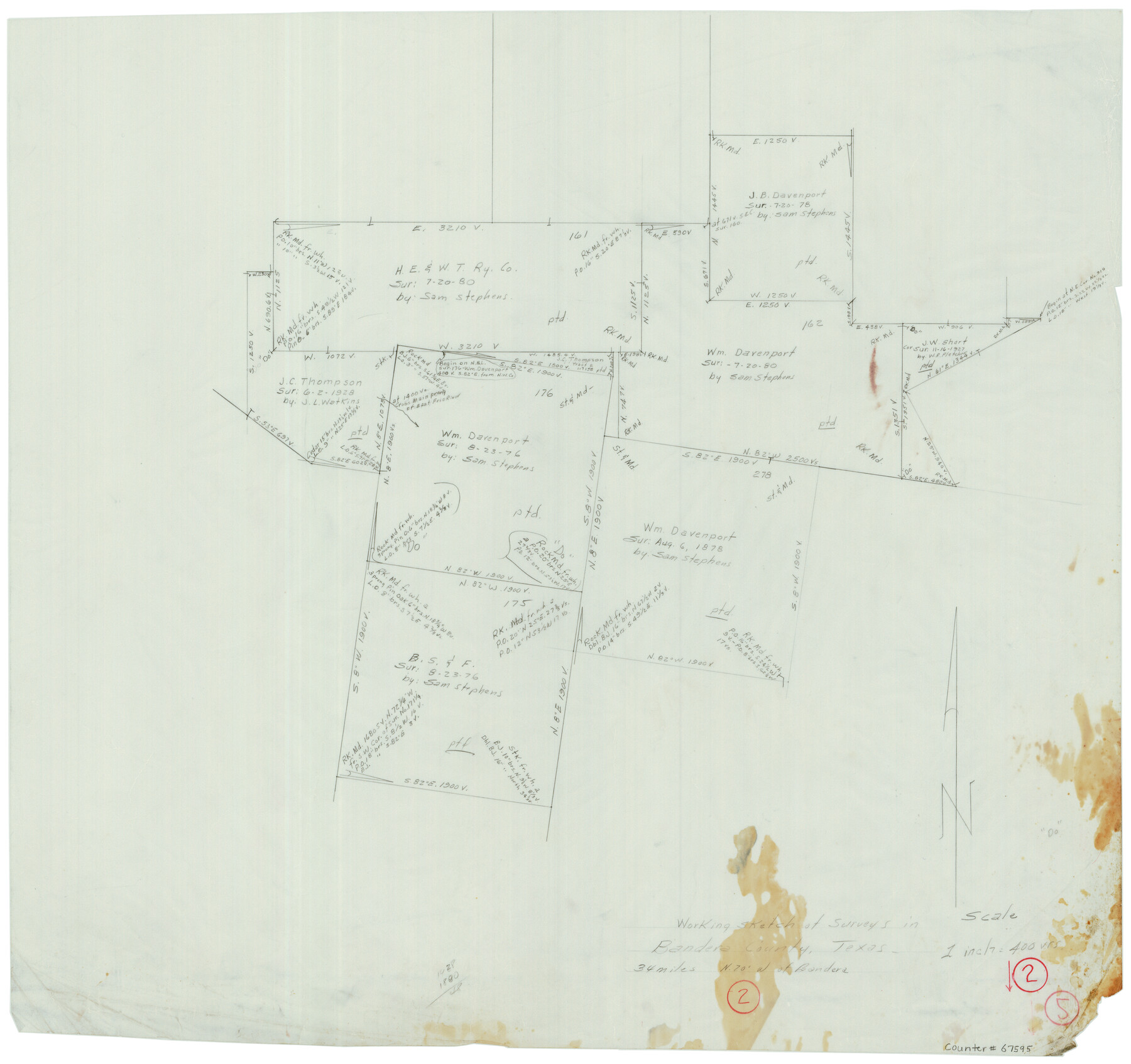 67595, Bandera County Working Sketch 2, General Map Collection
