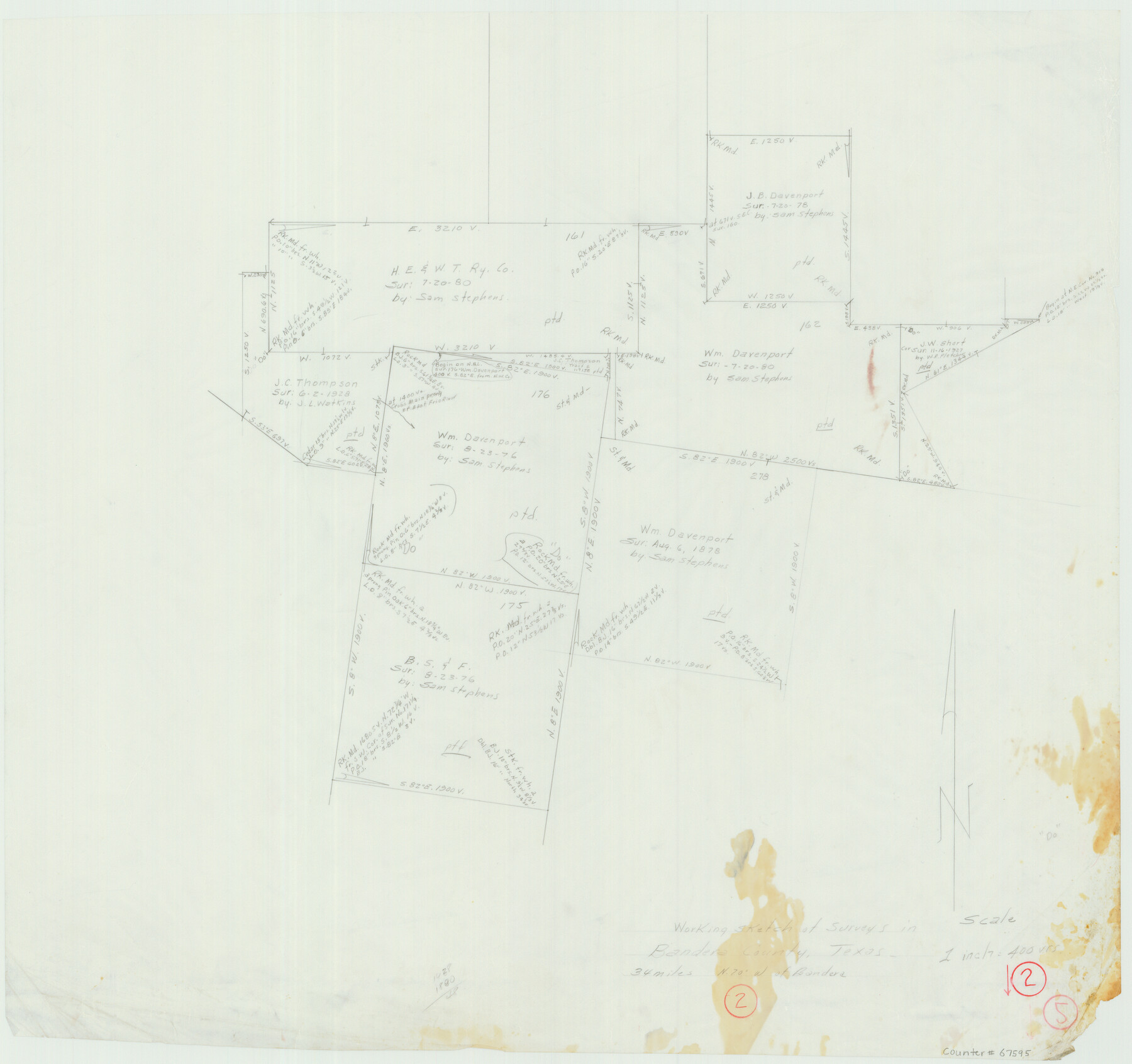 67595, Bandera County Working Sketch 2, General Map Collection