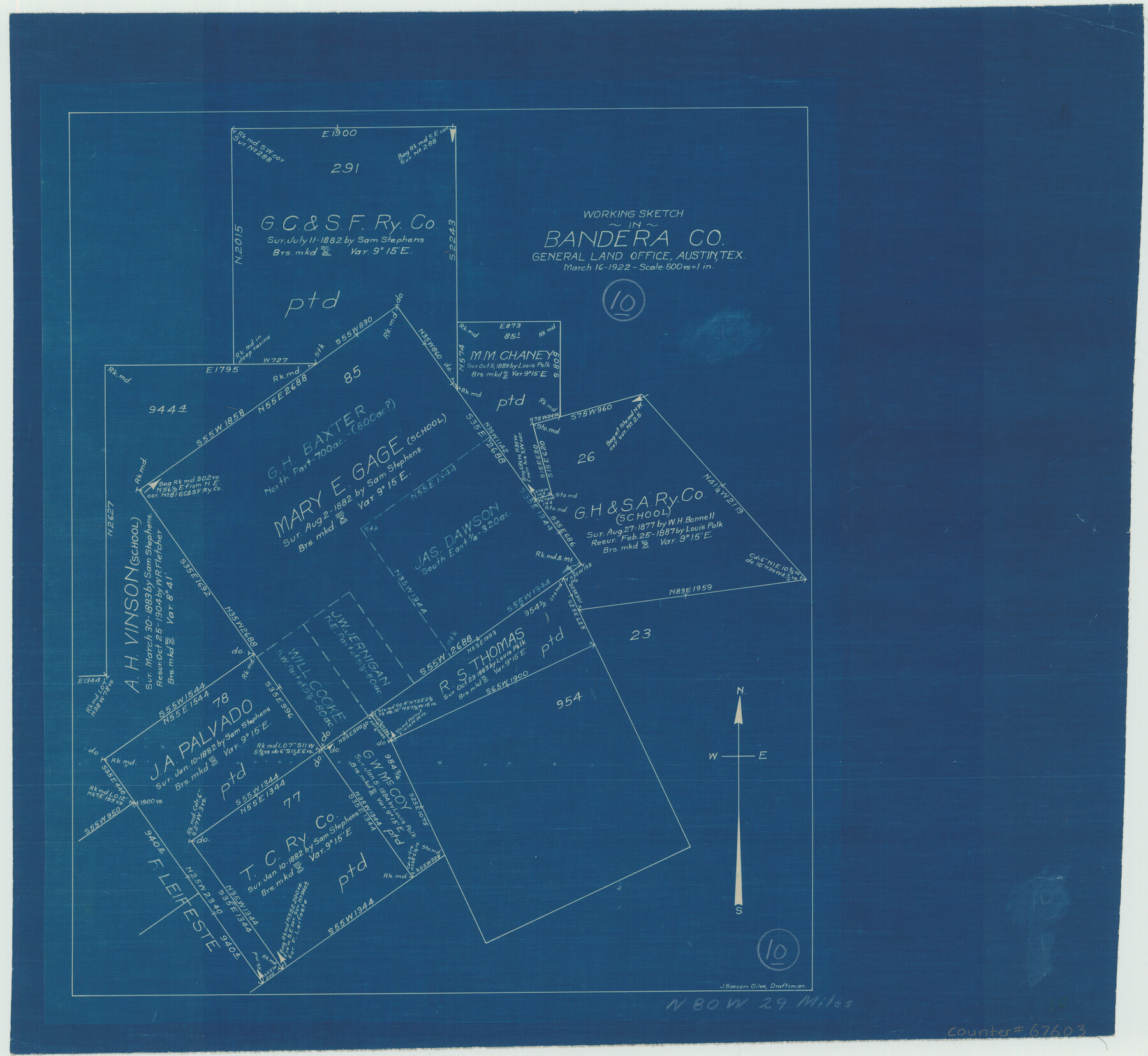 67603, Bandera County Working Sketch 10, General Map Collection