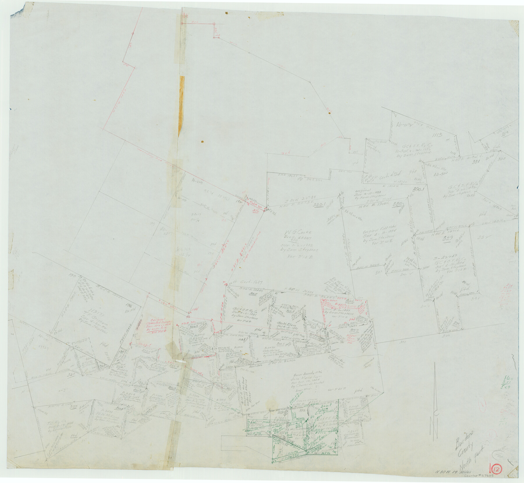 67605, Bandera County Working Sketch 12, General Map Collection