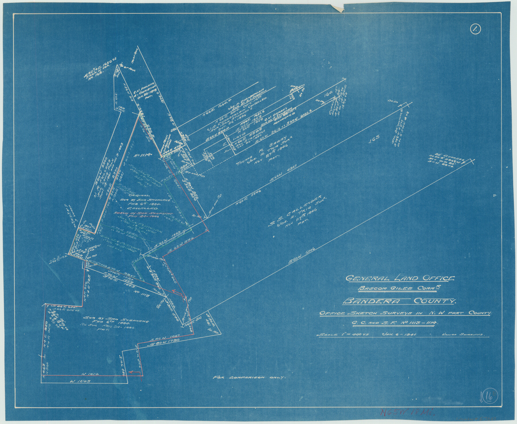 67610, Bandera County Working Sketch 16b, General Map Collection