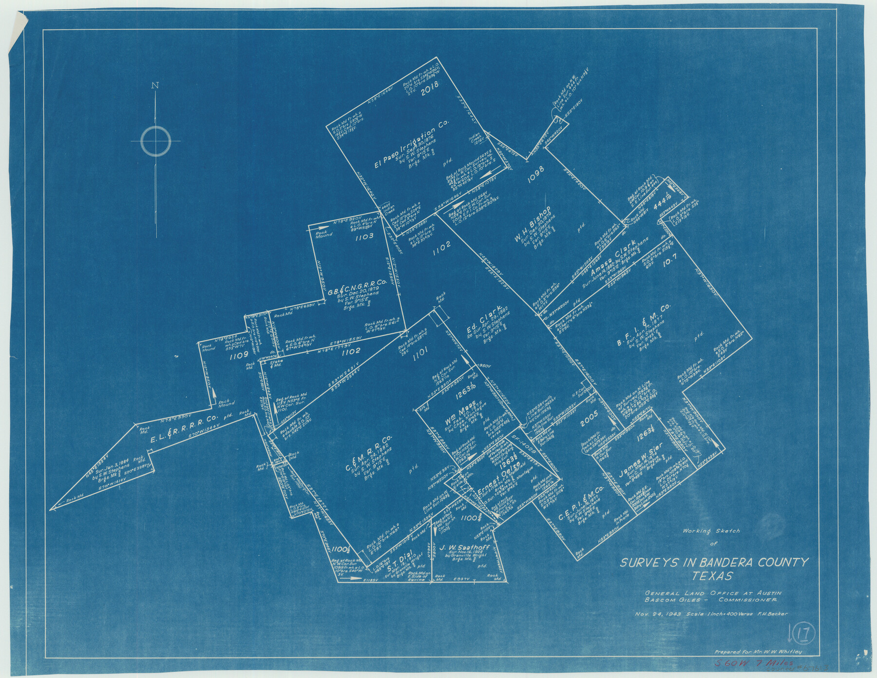 67613, Bandera County Working Sketch 17, General Map Collection