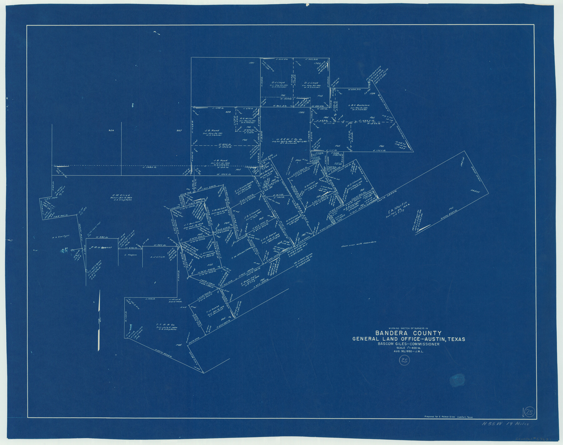 67621, Bandera County Working Sketch 25, General Map Collection