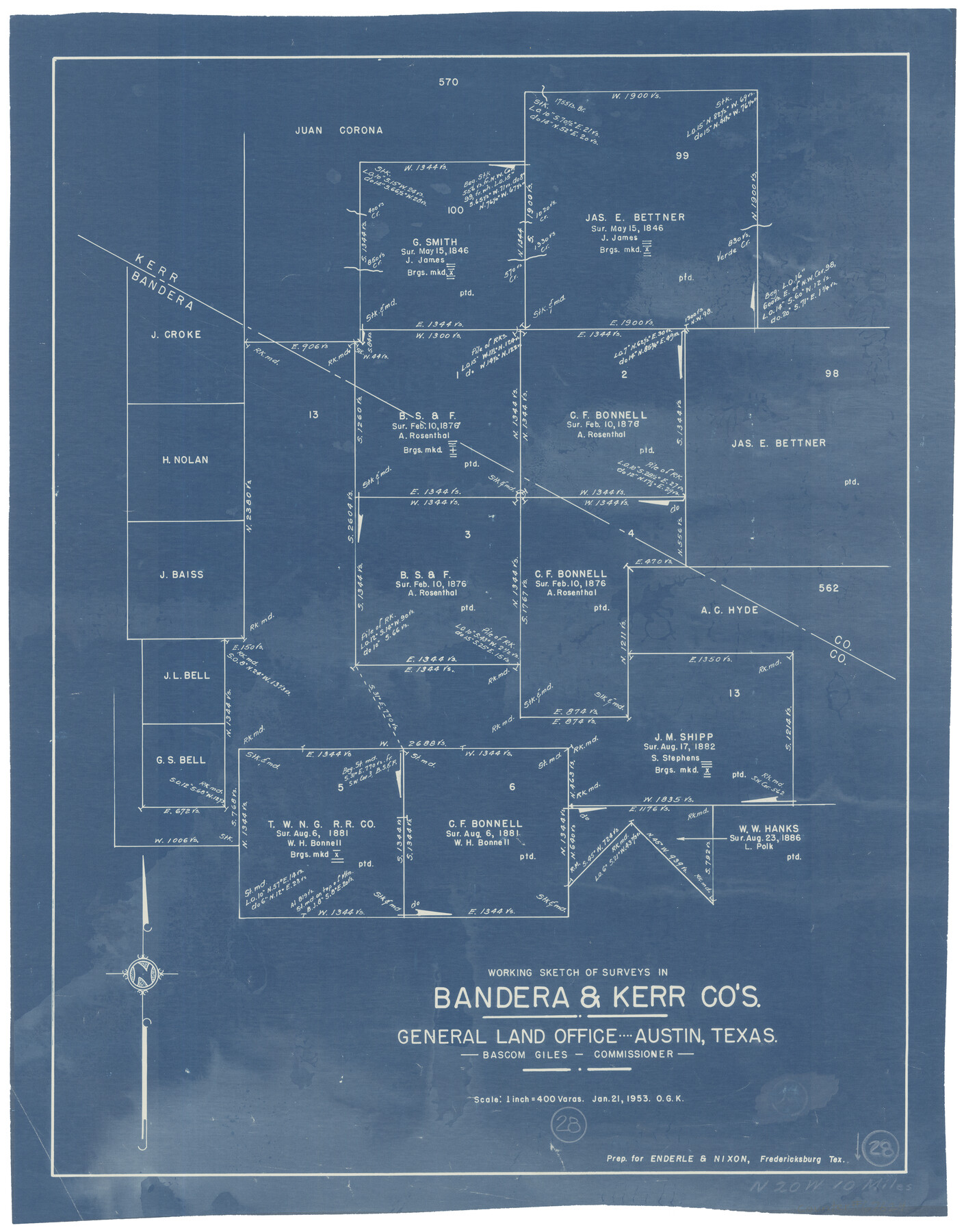 67624, Bandera County Working Sketch 28, General Map Collection
