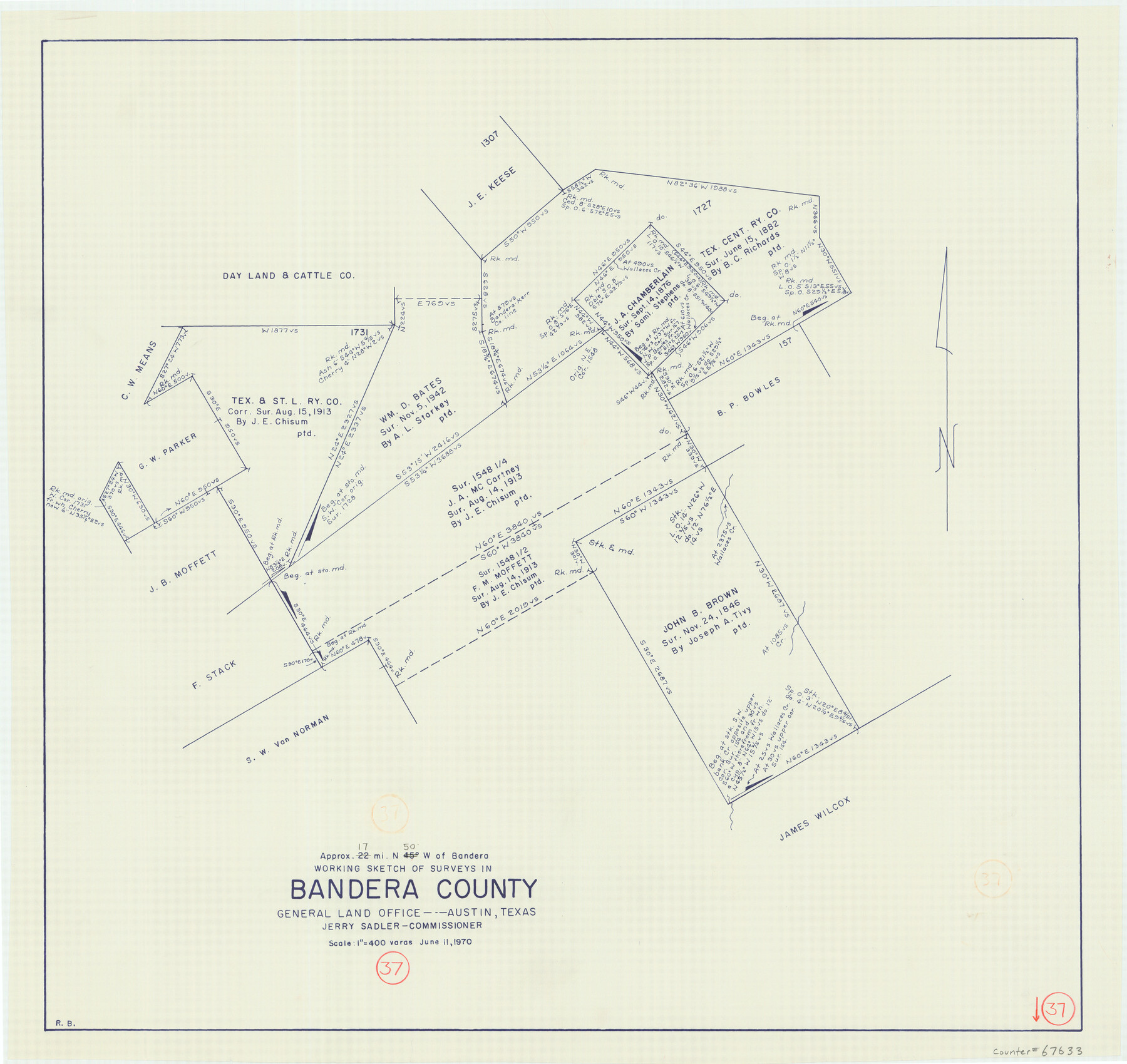 67633, Bandera County Working Sketch 37, General Map Collection