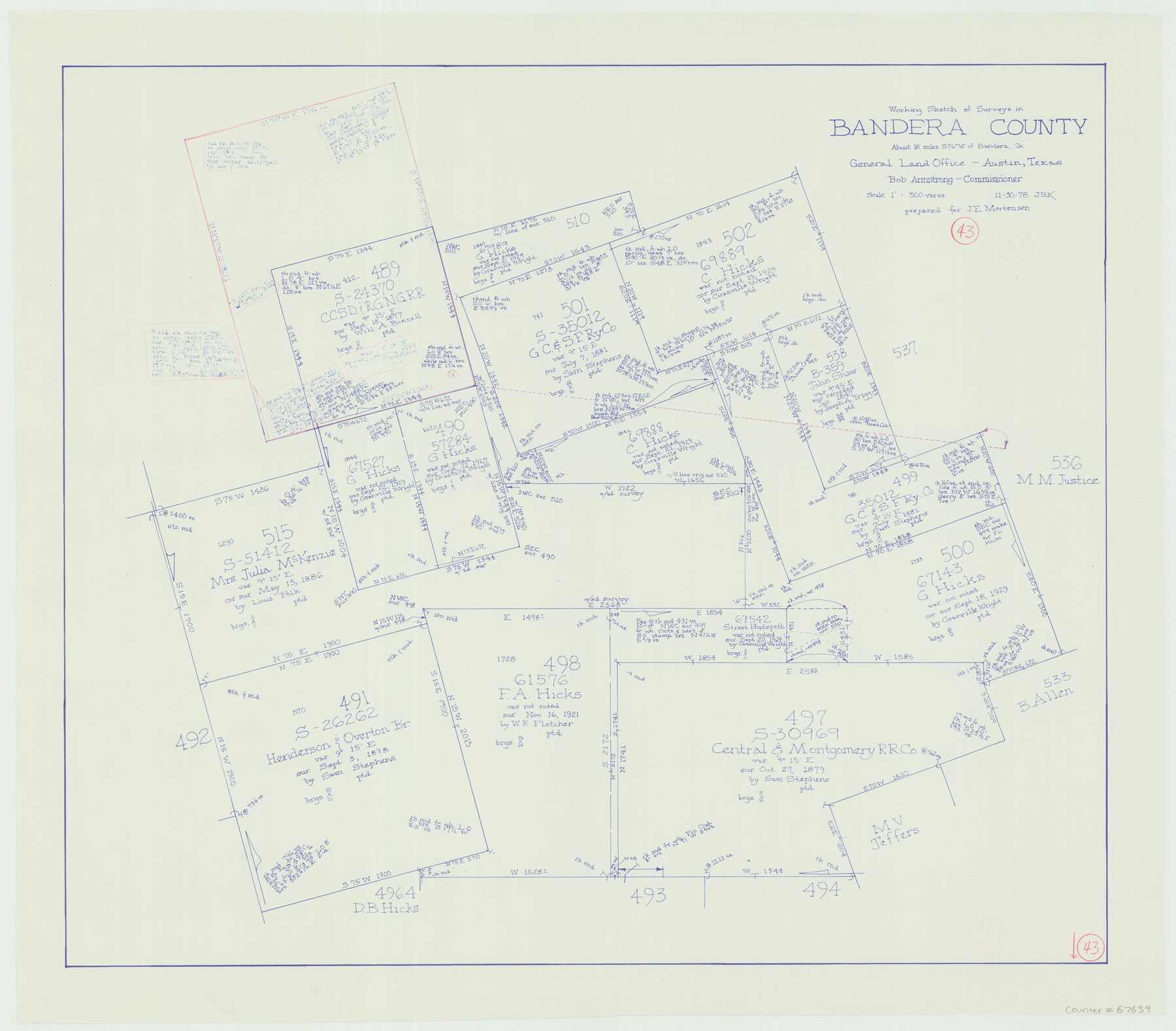 67639, Bandera County Working Sketch 43, General Map Collection