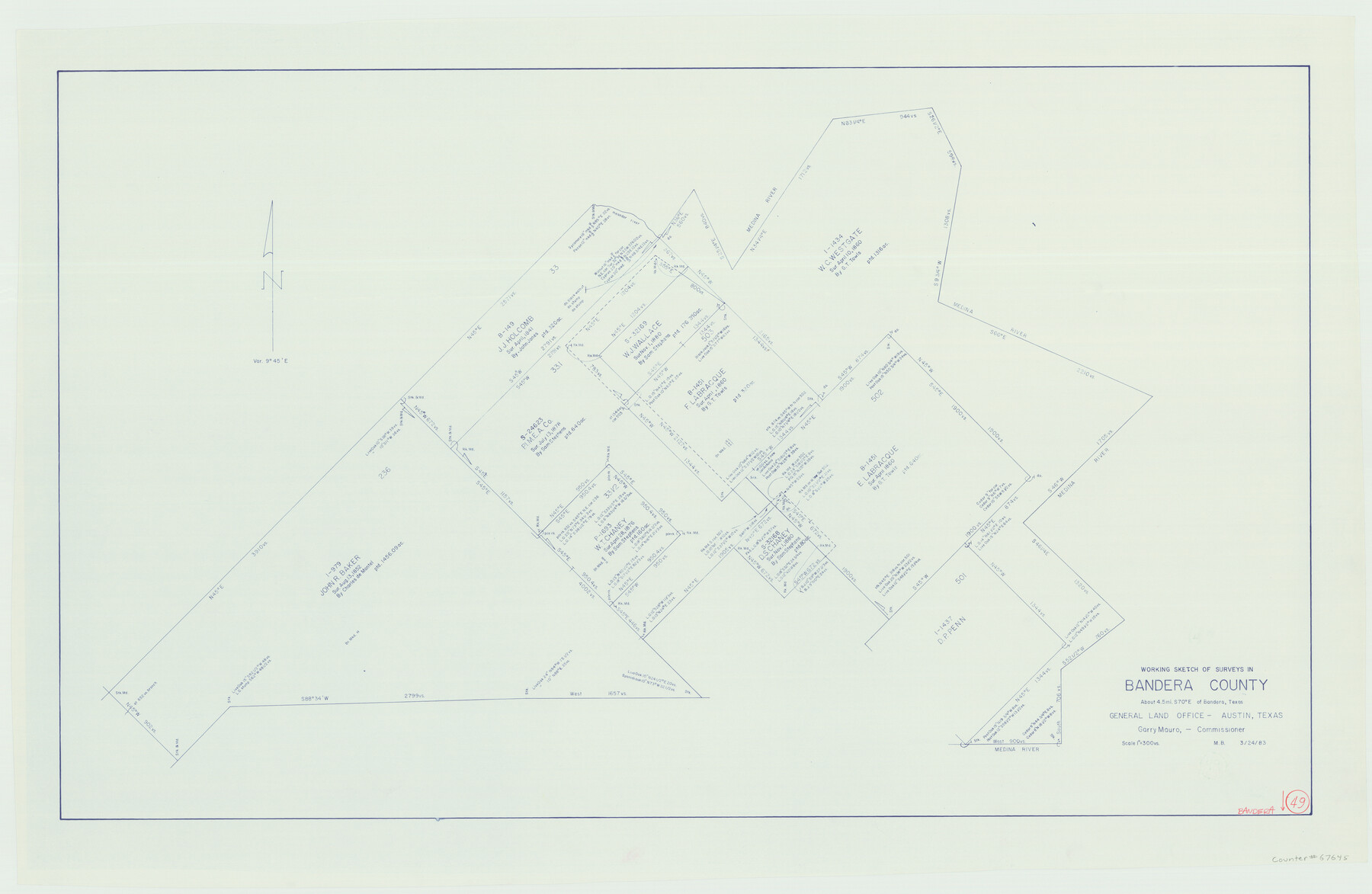 67645, Bandera County Working Sketch 49, General Map Collection
