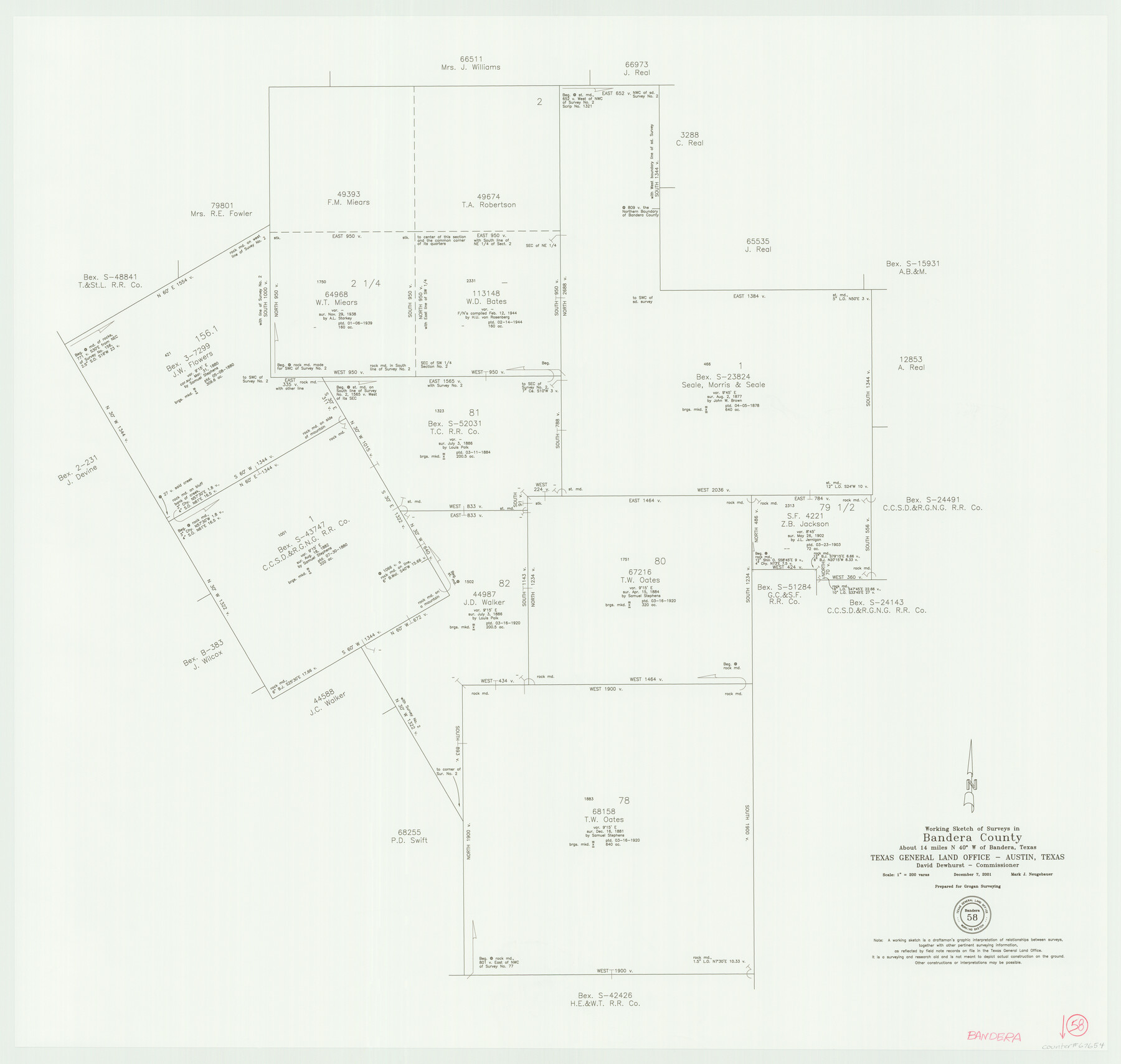 67654, Bandera County Working Sketch 58, General Map Collection