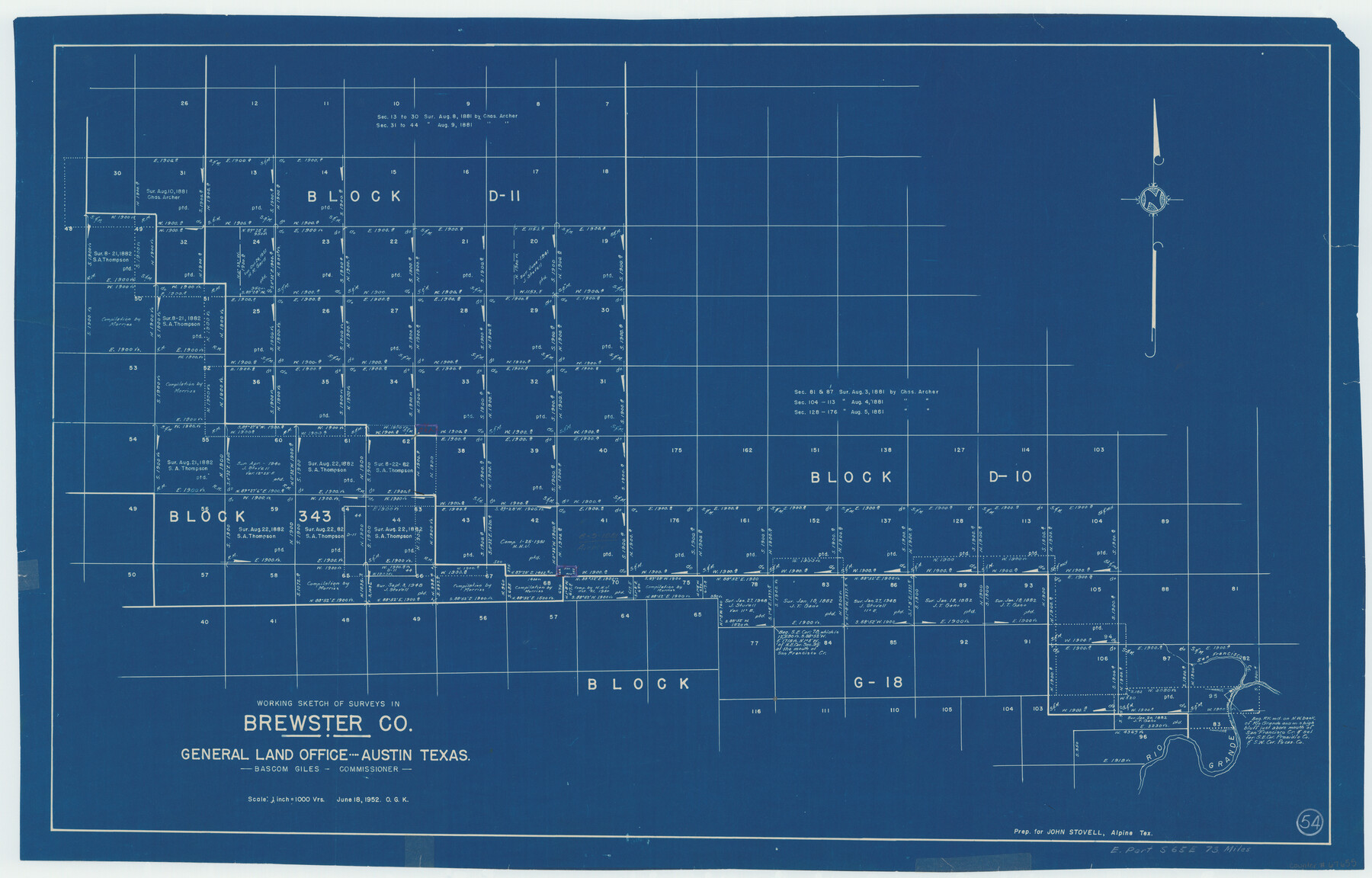 67655, Brewster County Working Sketch 54, General Map Collection