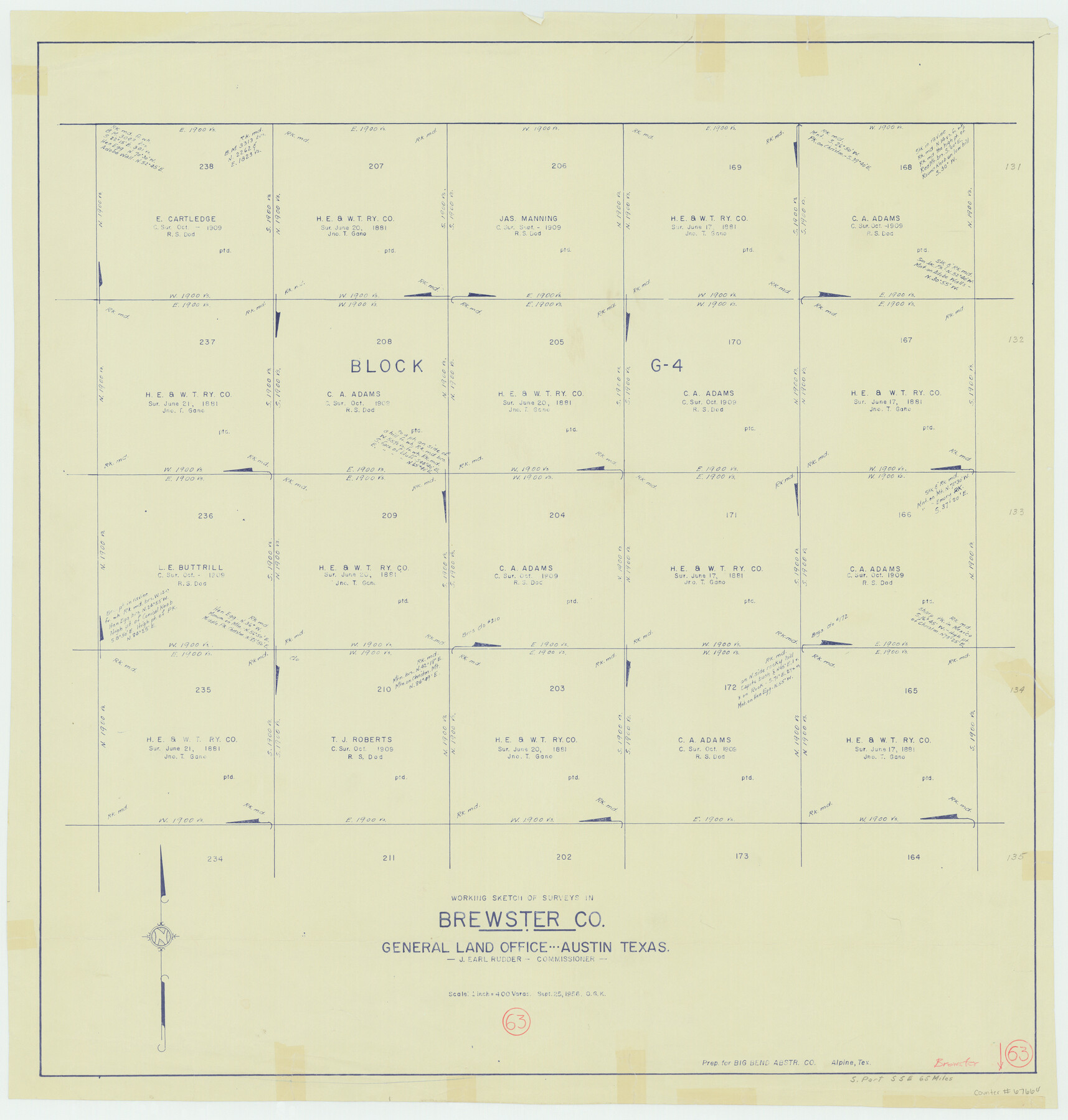 67664, Brewster County Working Sketch 63, General Map Collection