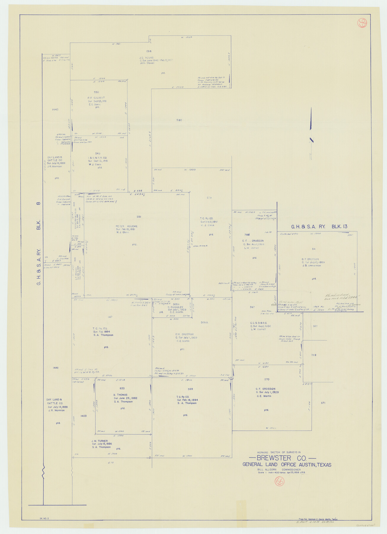 67667, Brewster County Working Sketch 66, General Map Collection