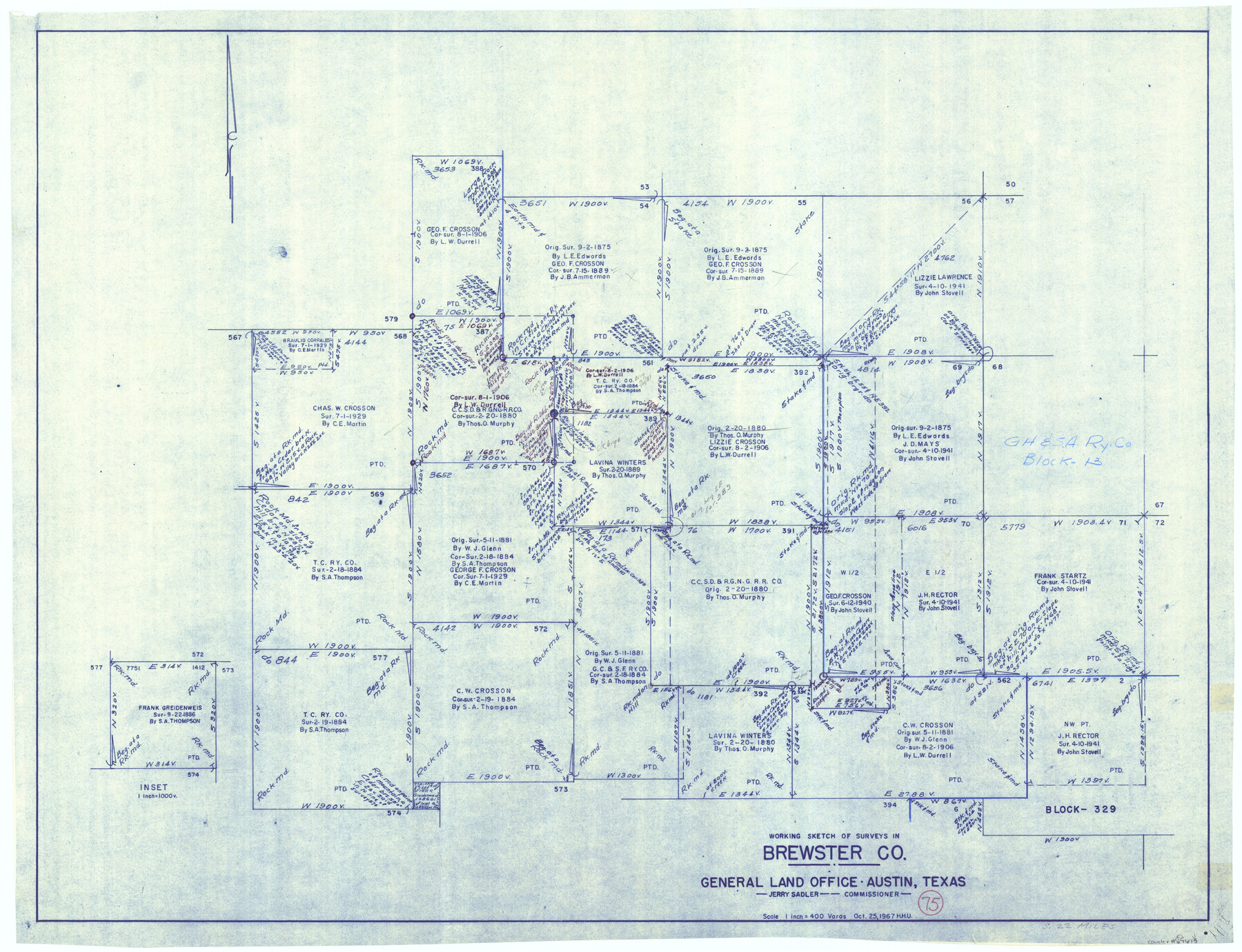 67675, Brewster County Working Sketch 75, General Map Collection