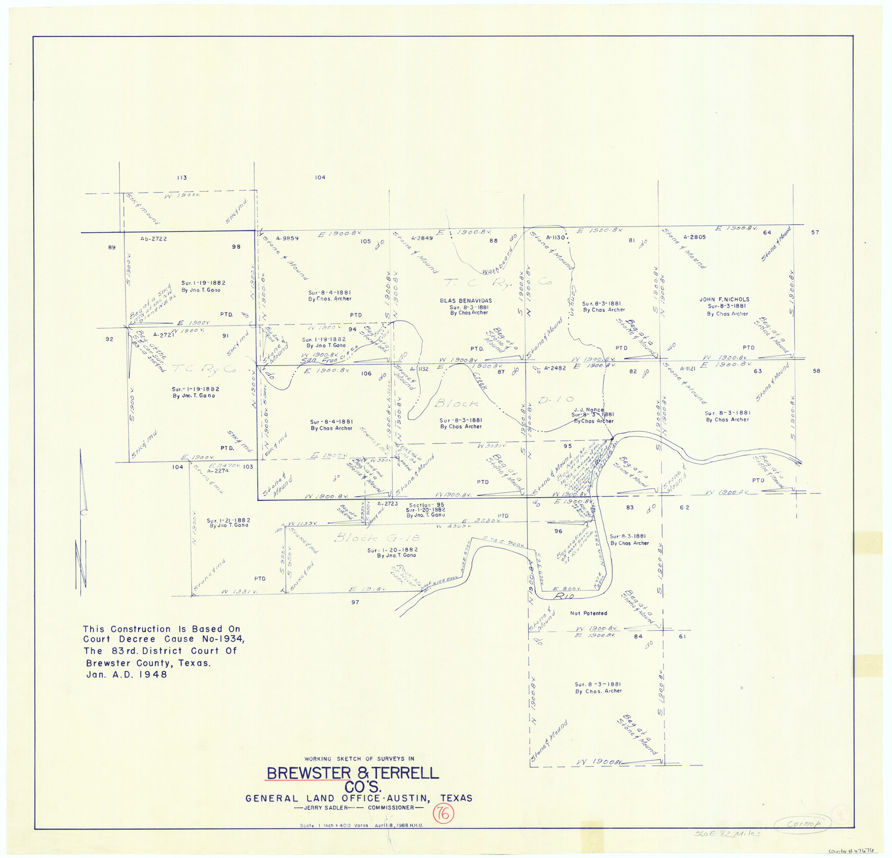 67676, Brewster County Working Sketch 76, General Map Collection