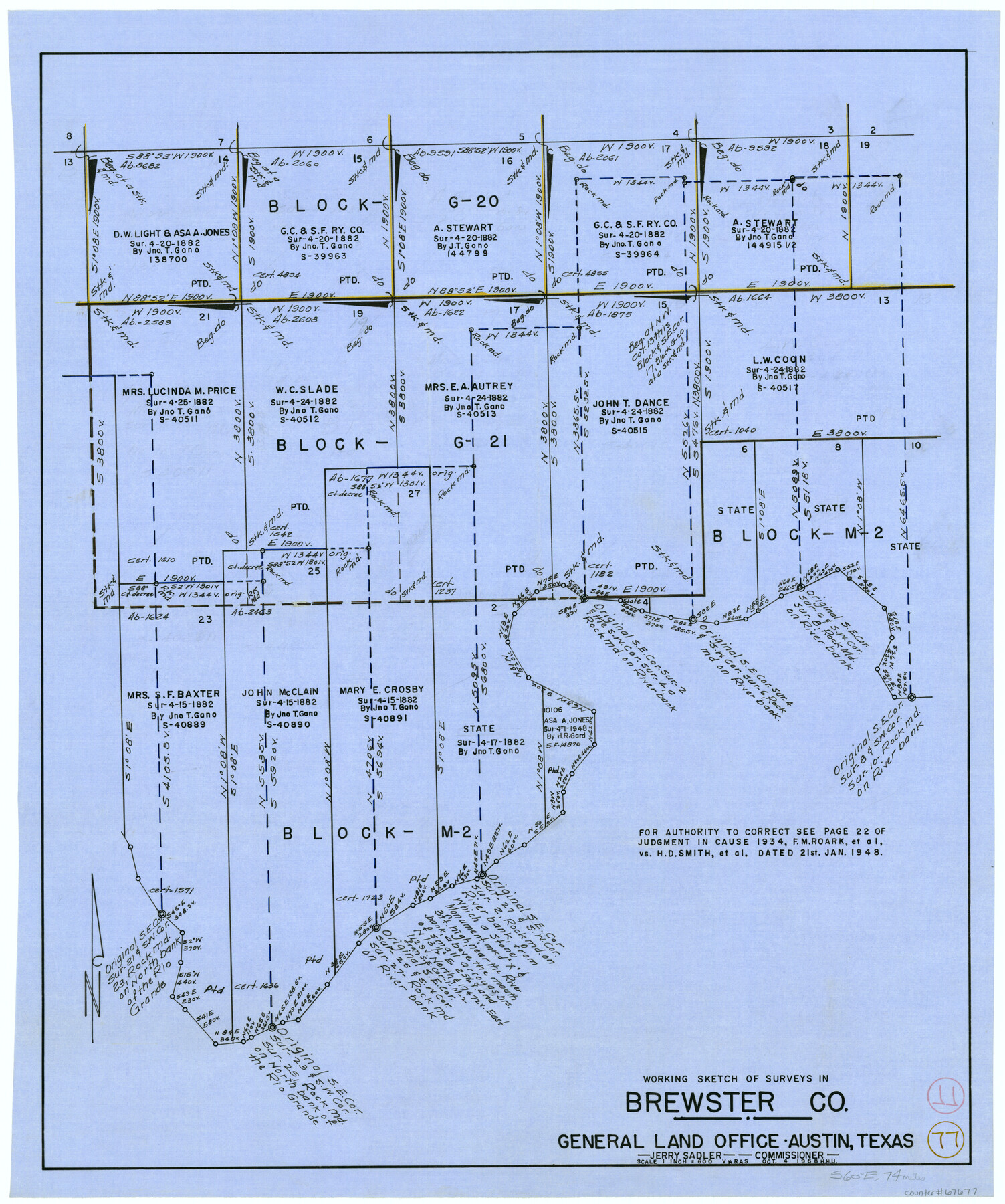 67677, Brewster County Working Sketch 77, General Map Collection