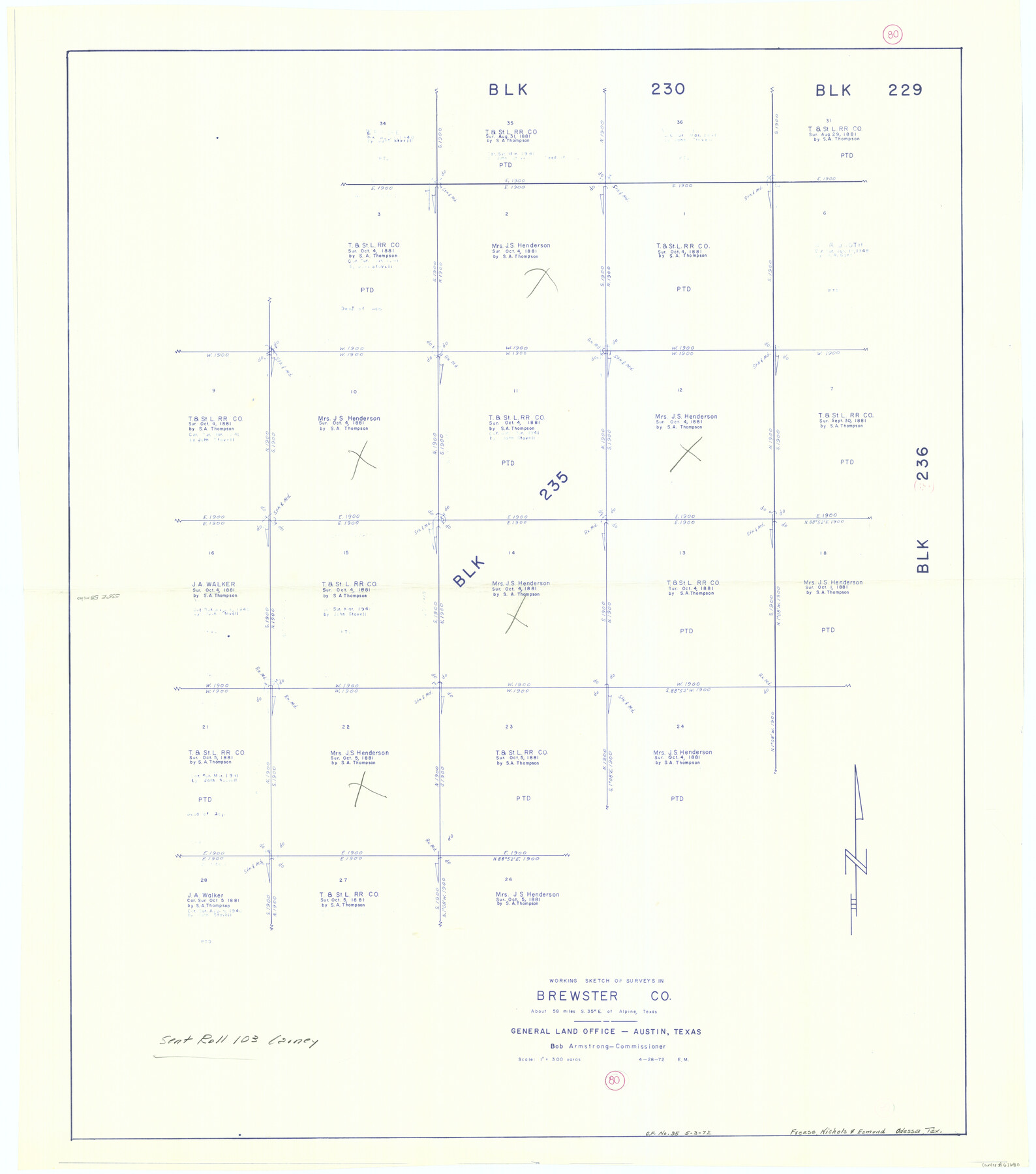 67680, Brewster County Working Sketch 80, General Map Collection