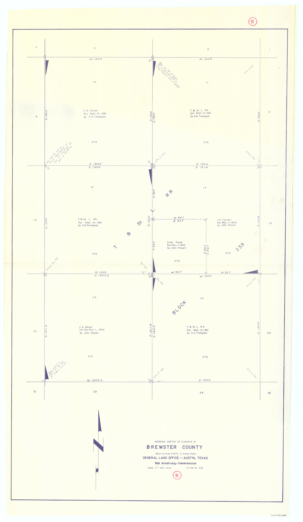 67681, Brewster County Working Sketch 81, General Map Collection