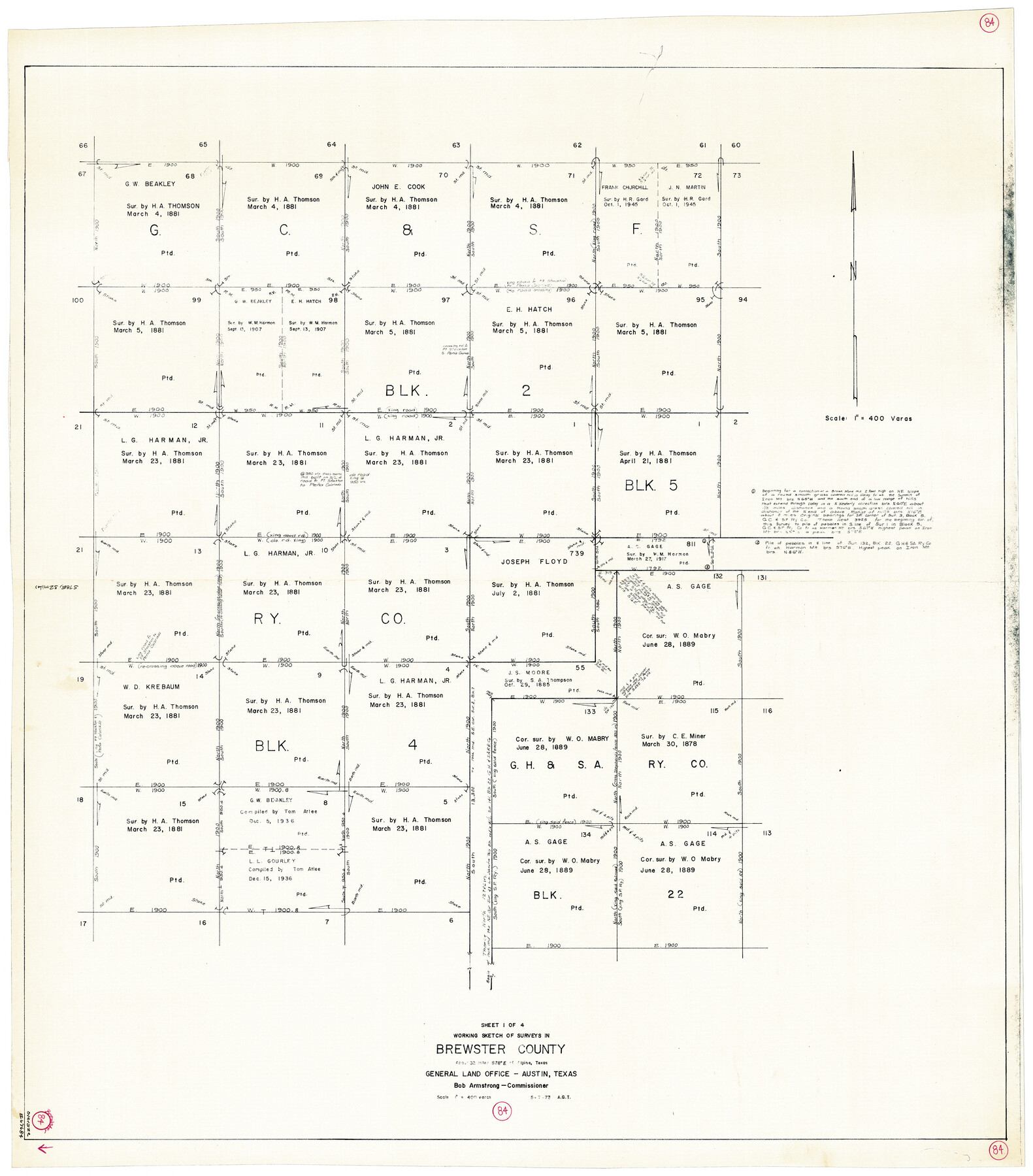 67684, Brewster County Working Sketch 84, General Map Collection