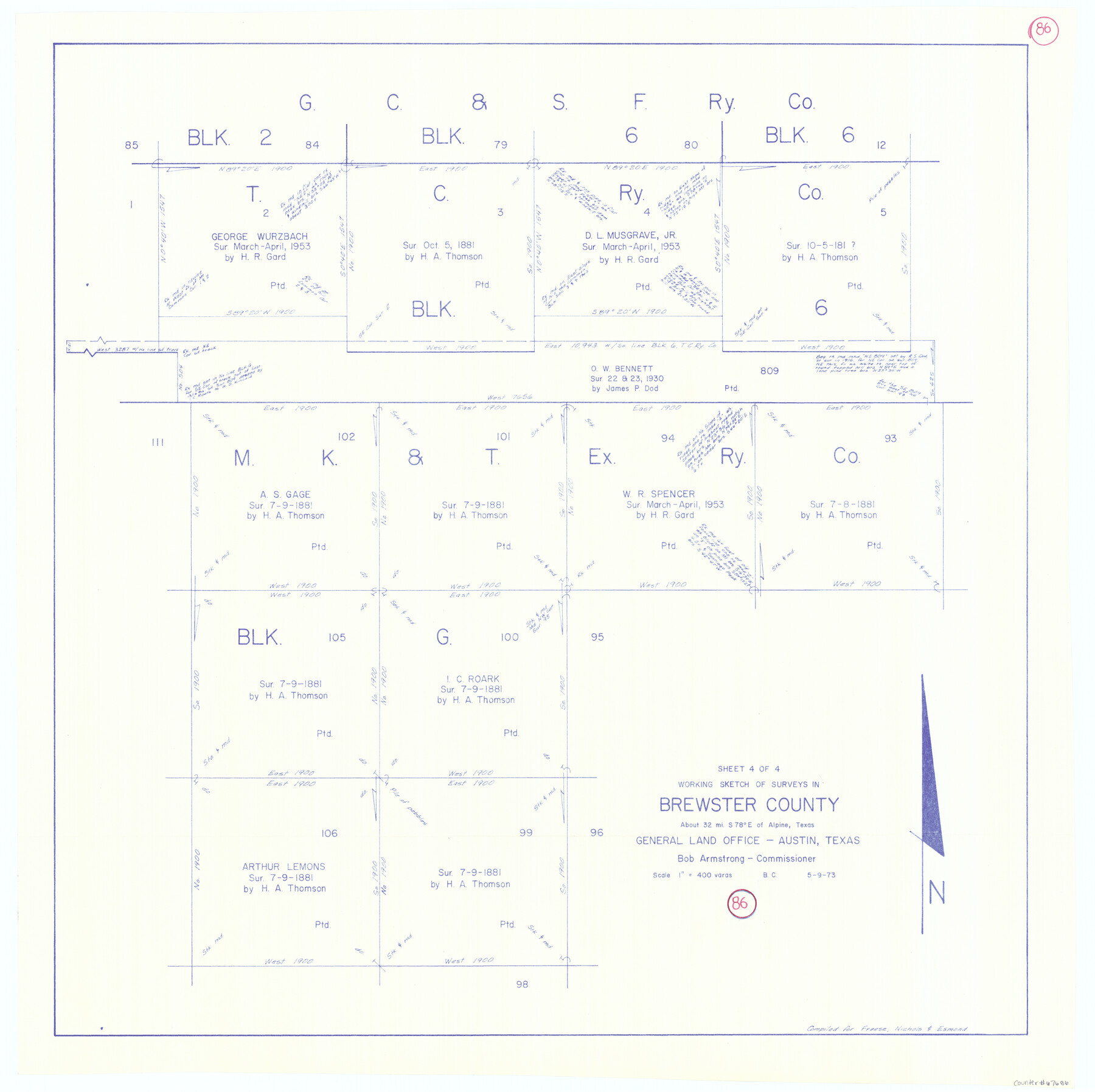 67686, Brewster County Working Sketch 86, General Map Collection