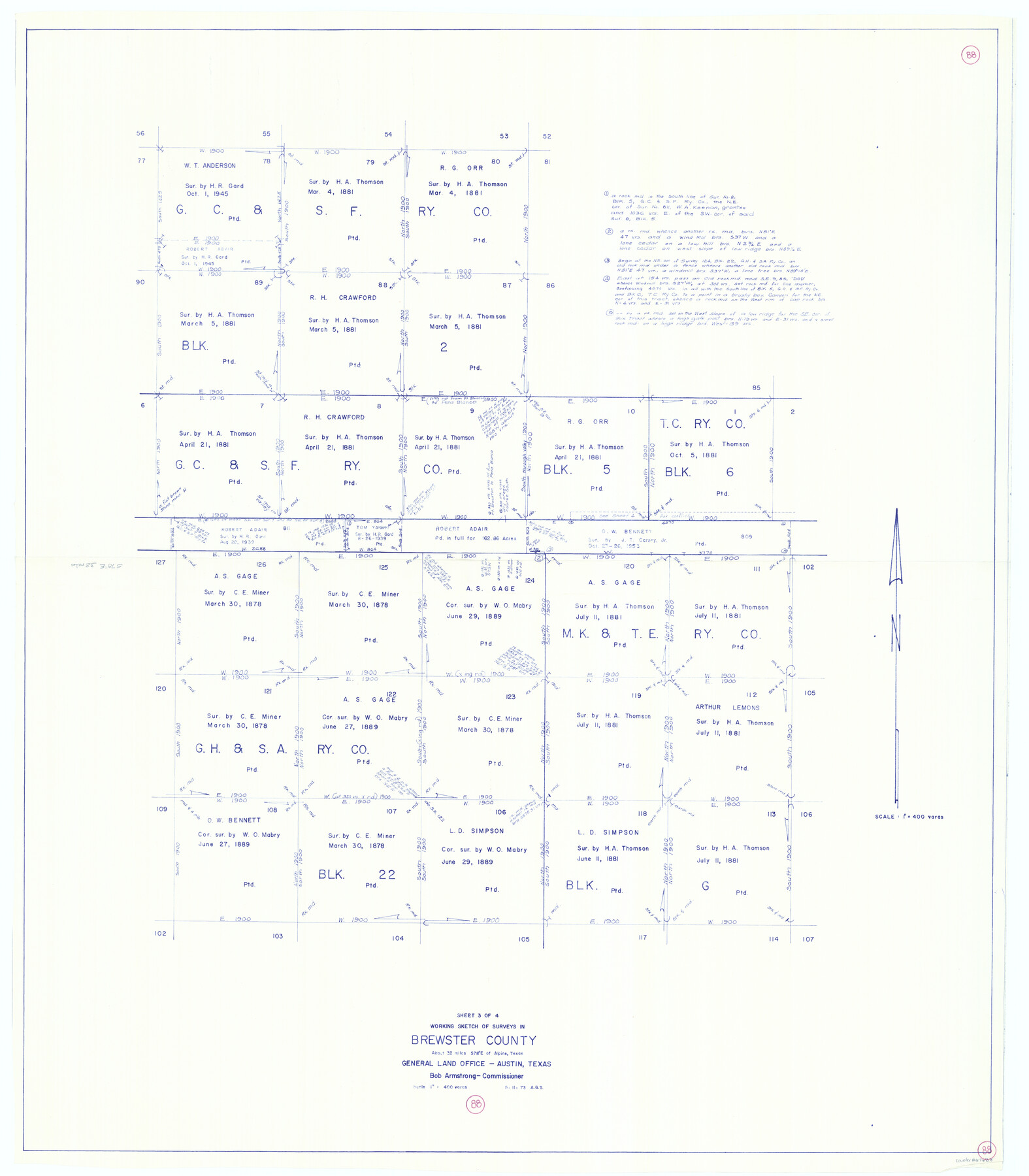 67688, Brewster County Working Sketch 88, General Map Collection