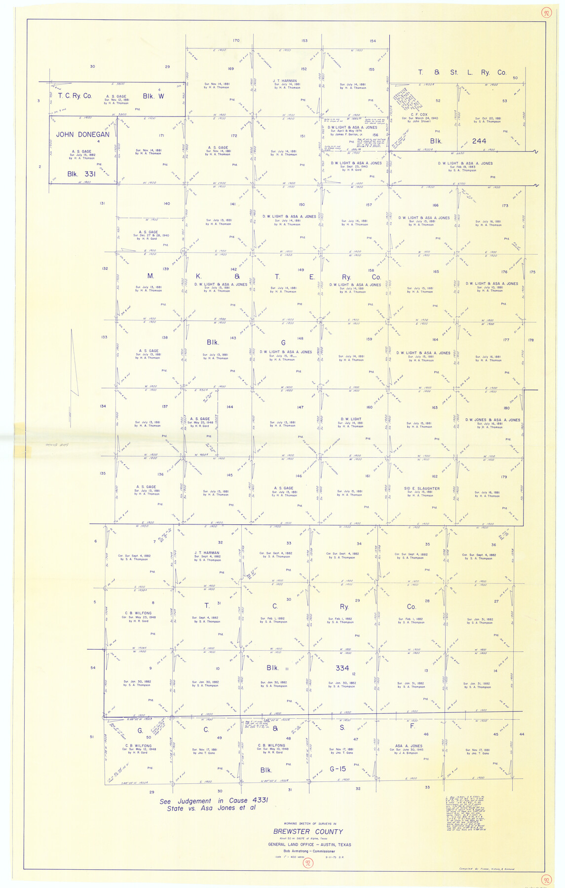 67692, Brewster County Working Sketch 92, General Map Collection