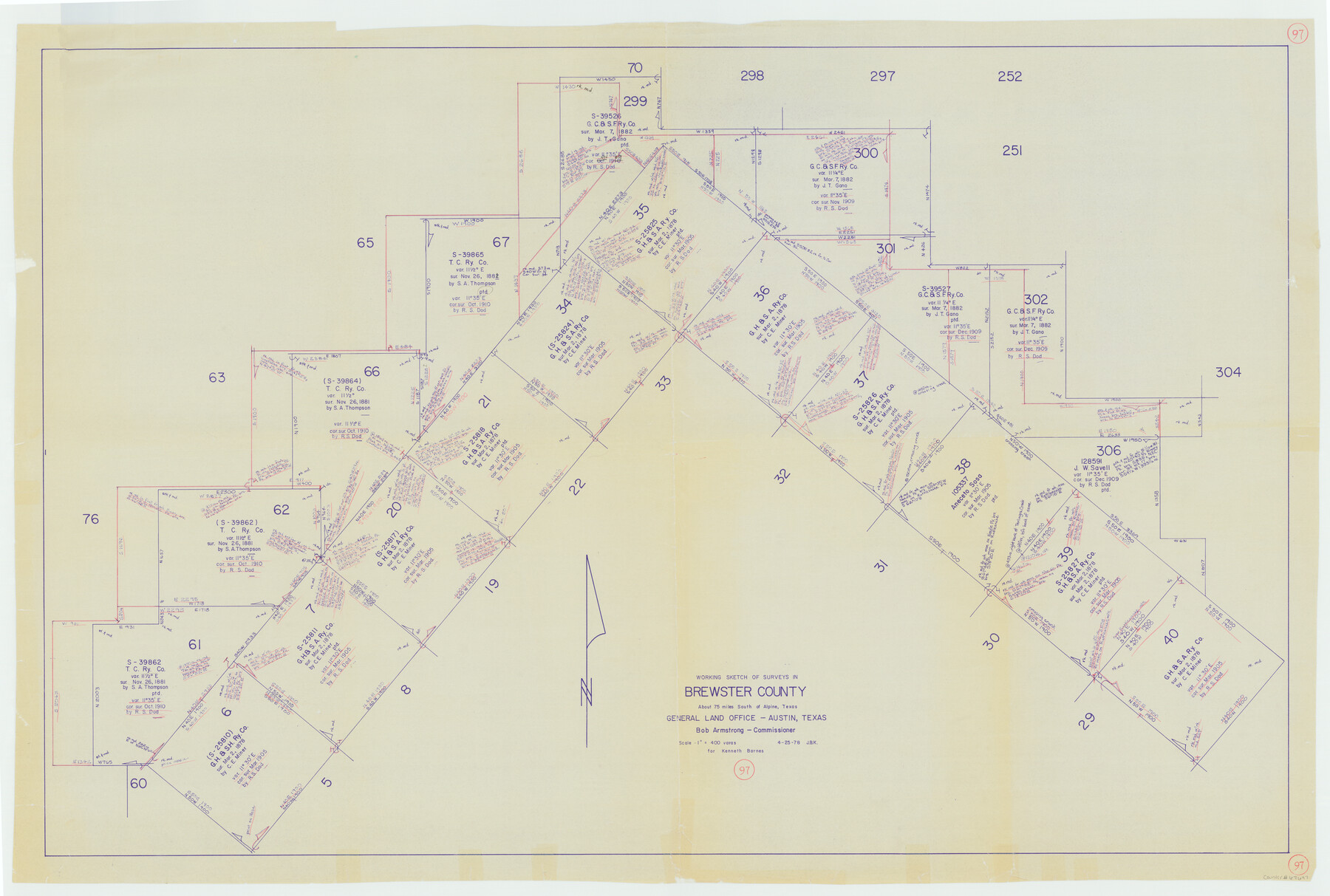 67697, Brewster County Working Sketch 97, General Map Collection