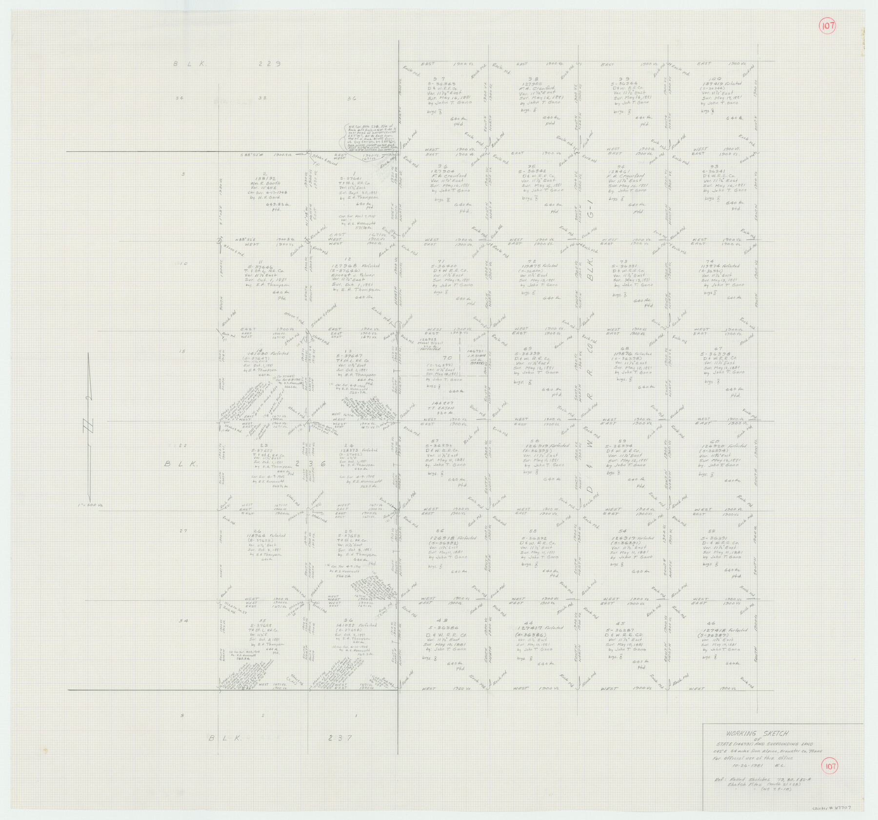 67707, Brewster County Working Sketch 107, General Map Collection