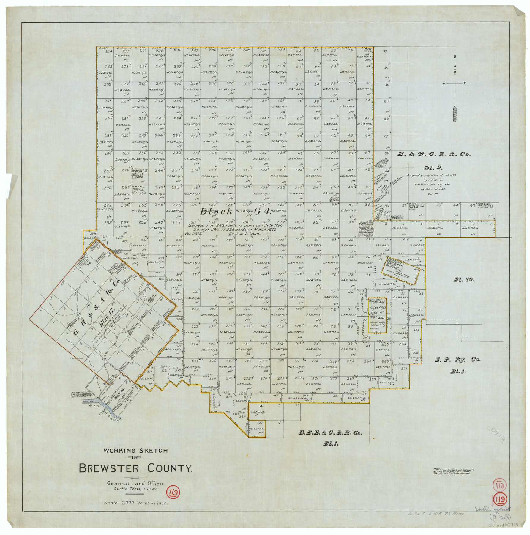 67719, Brewster County Working Sketch 119, General Map Collection