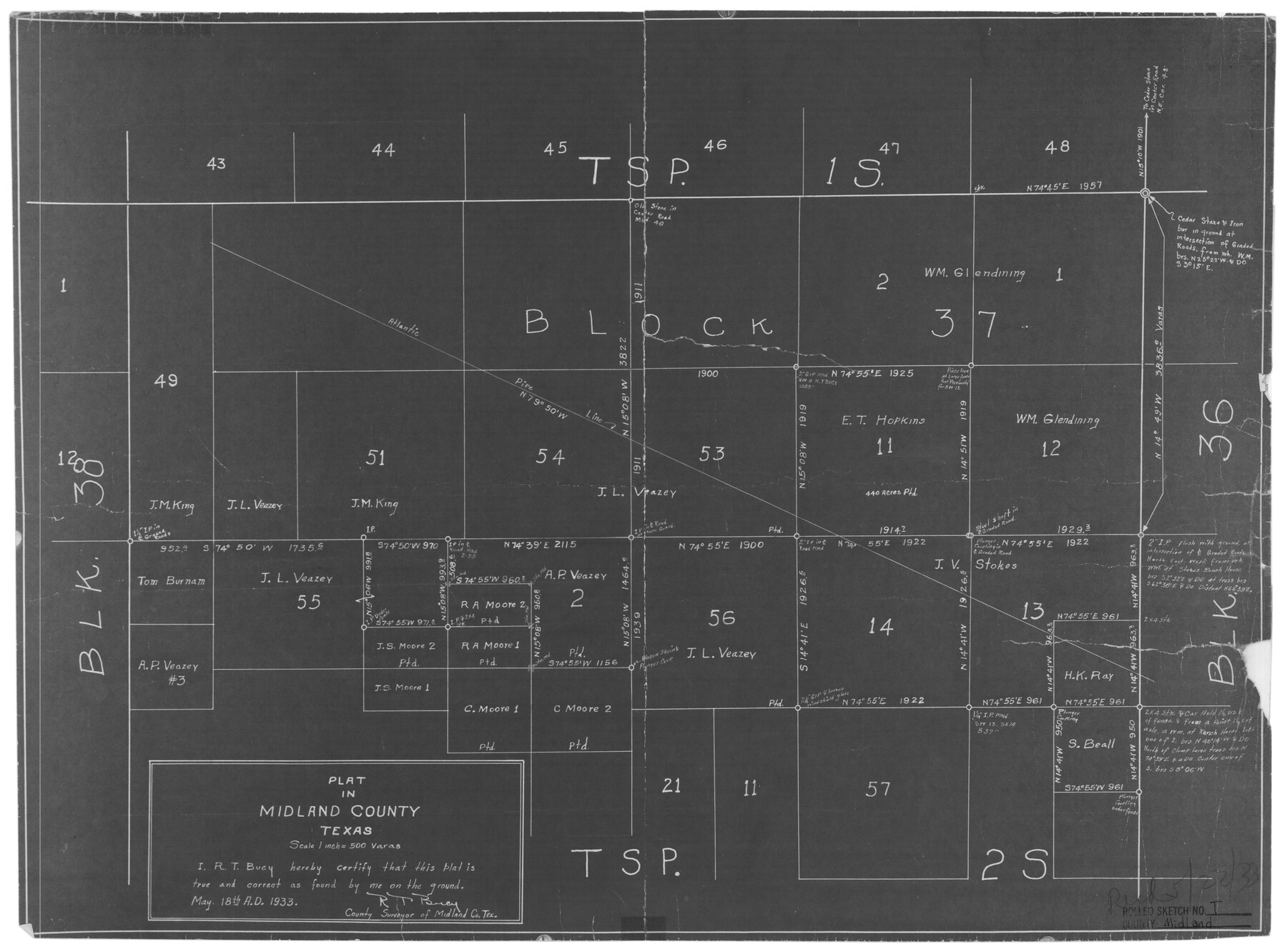 6772, Midland County Rolled Sketch T, General Map Collection
