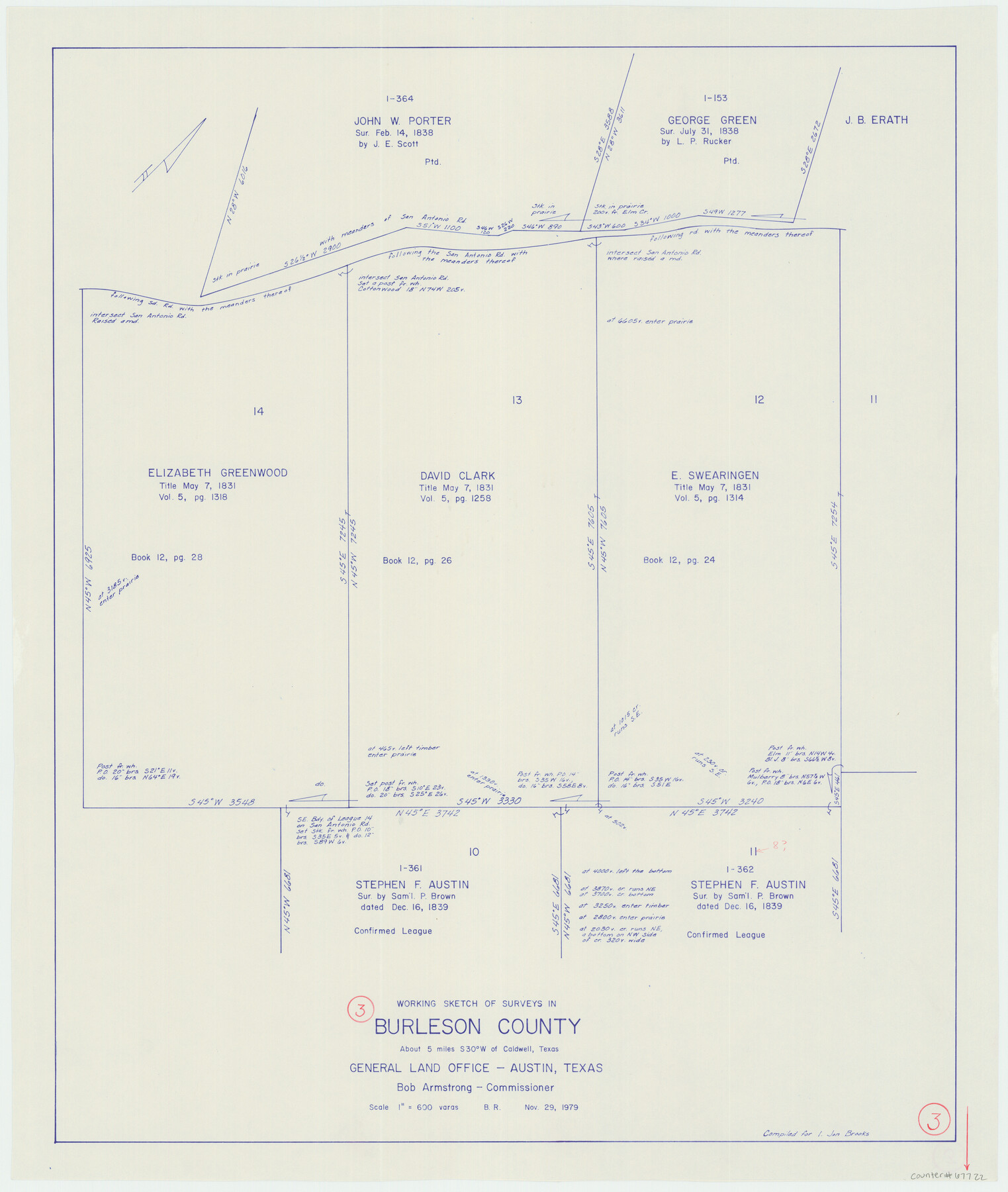 67722, Burleson County Working Sketch 3, General Map Collection