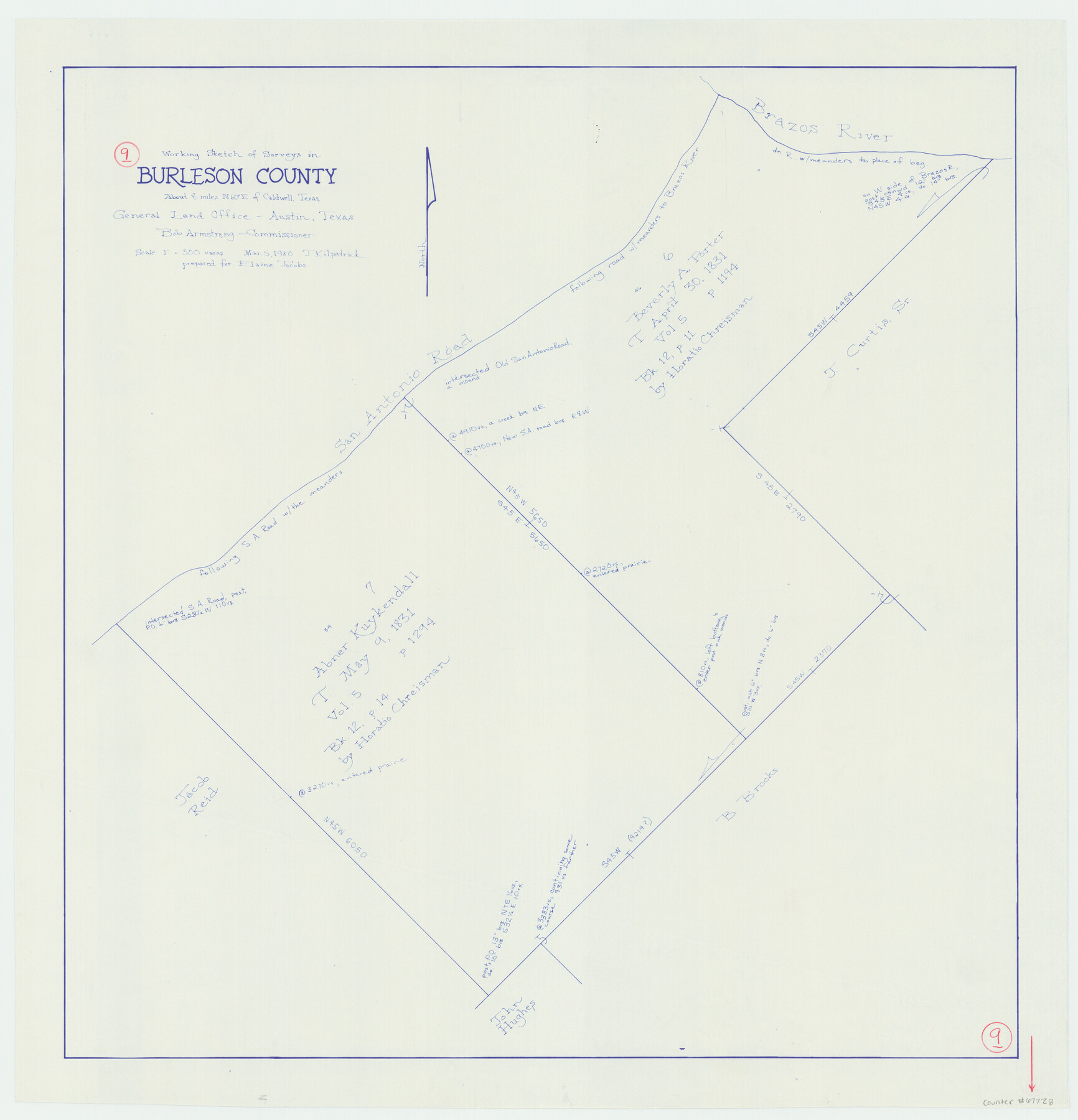 67728, Burleson County Working Sketch 9, General Map Collection