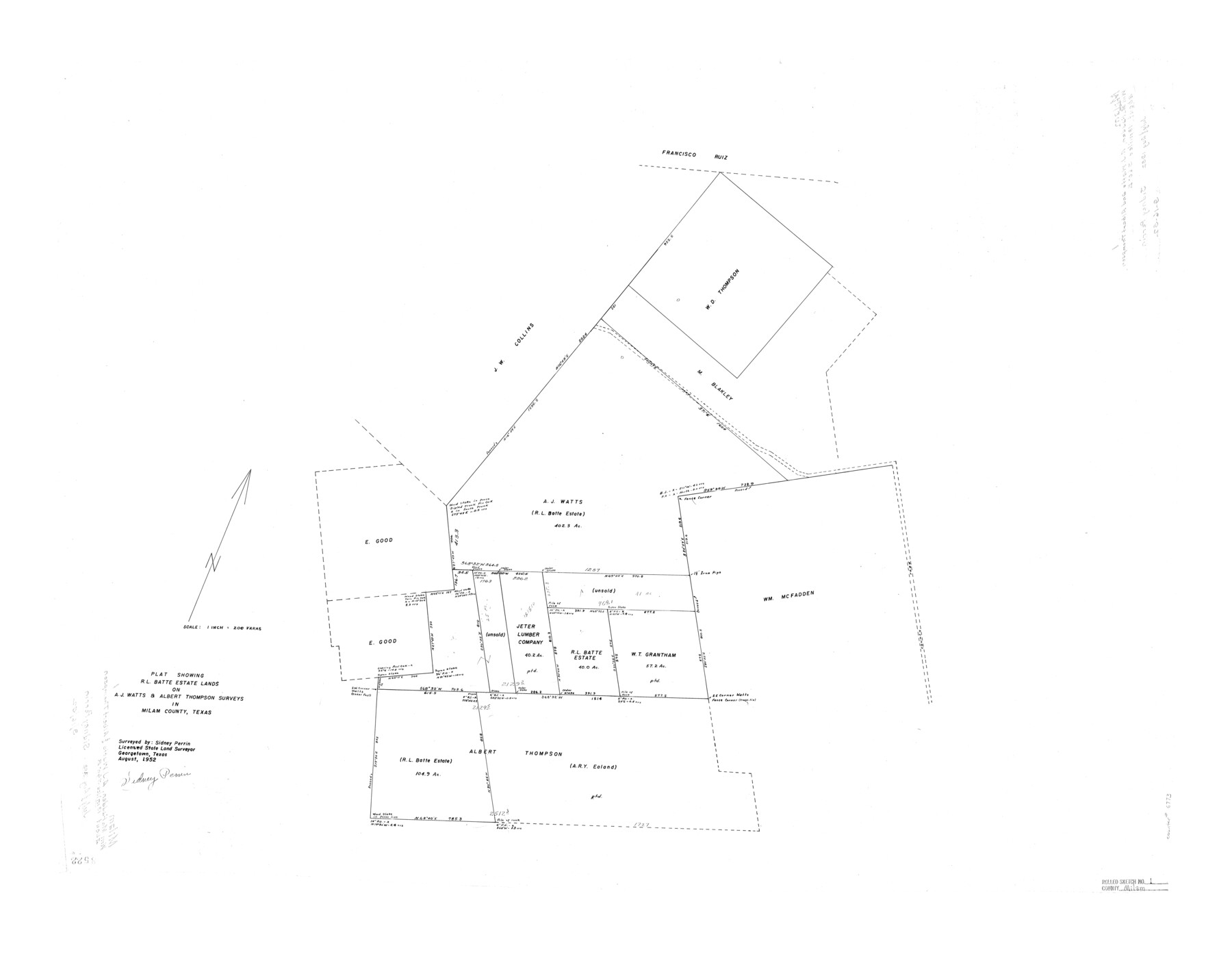 6773, Milam County Rolled Sketch 1, General Map Collection