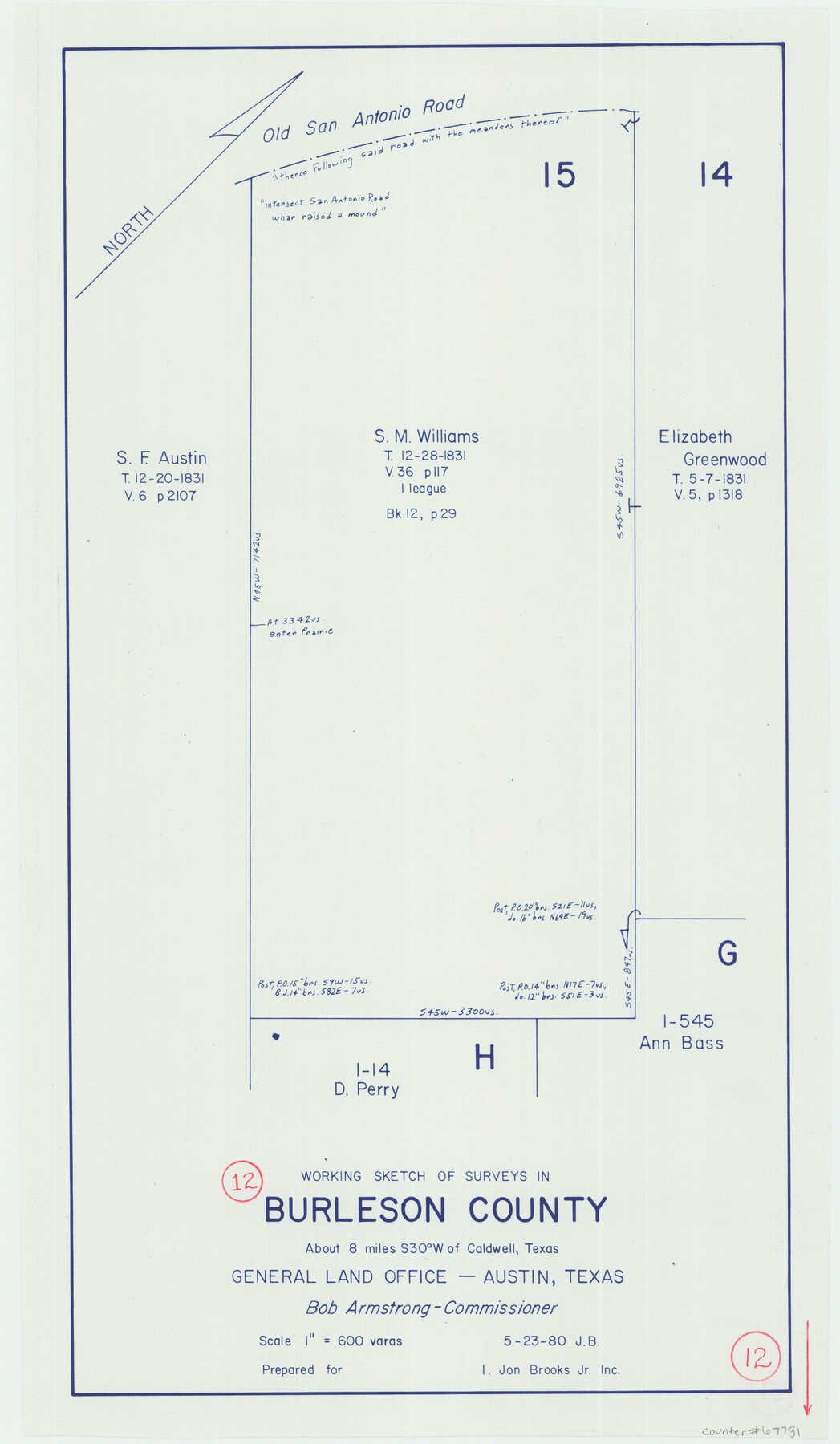 67731, Burleson County Working Sketch 12, General Map Collection