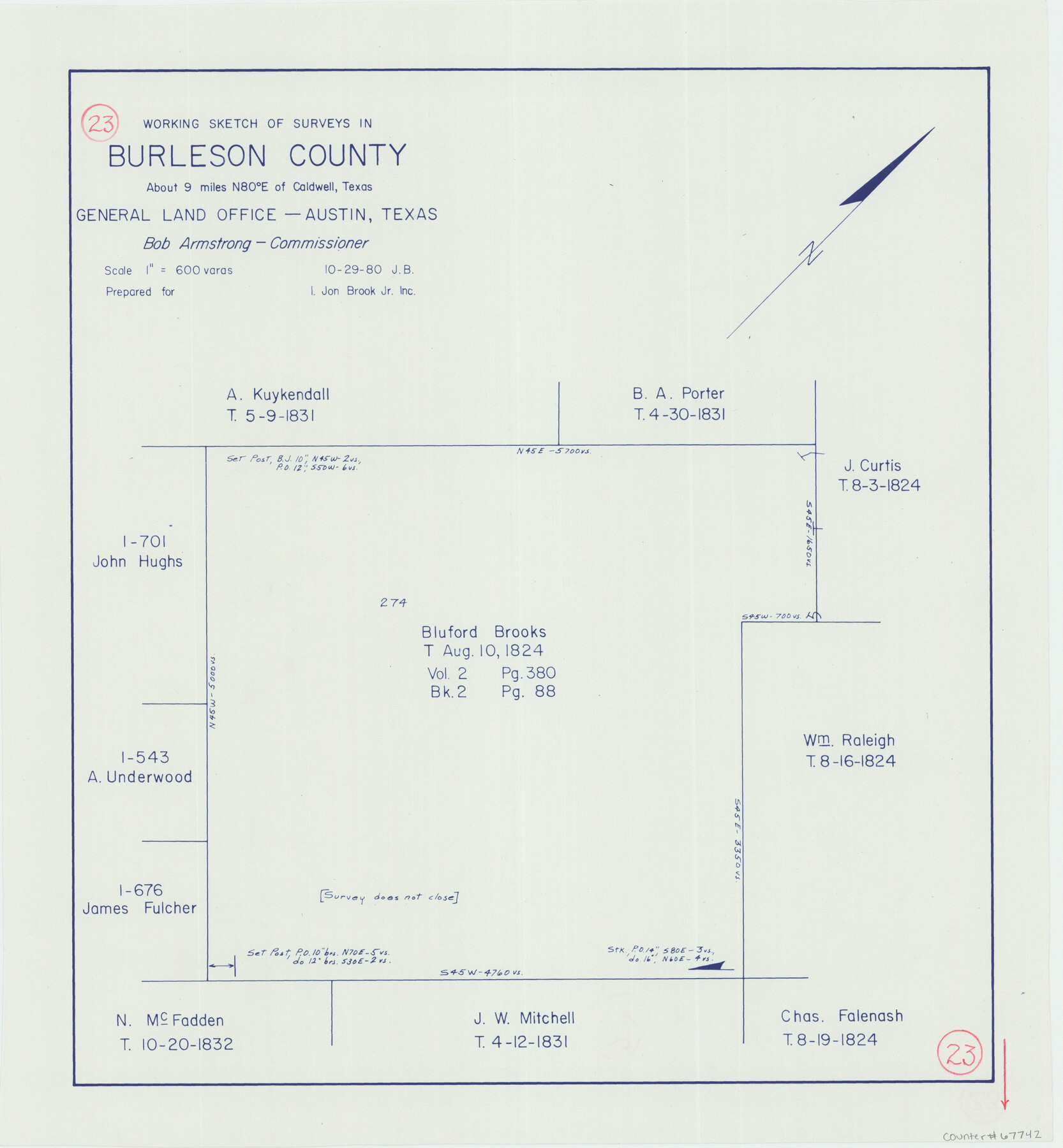 67742, Burleson County Working Sketch 23, General Map Collection